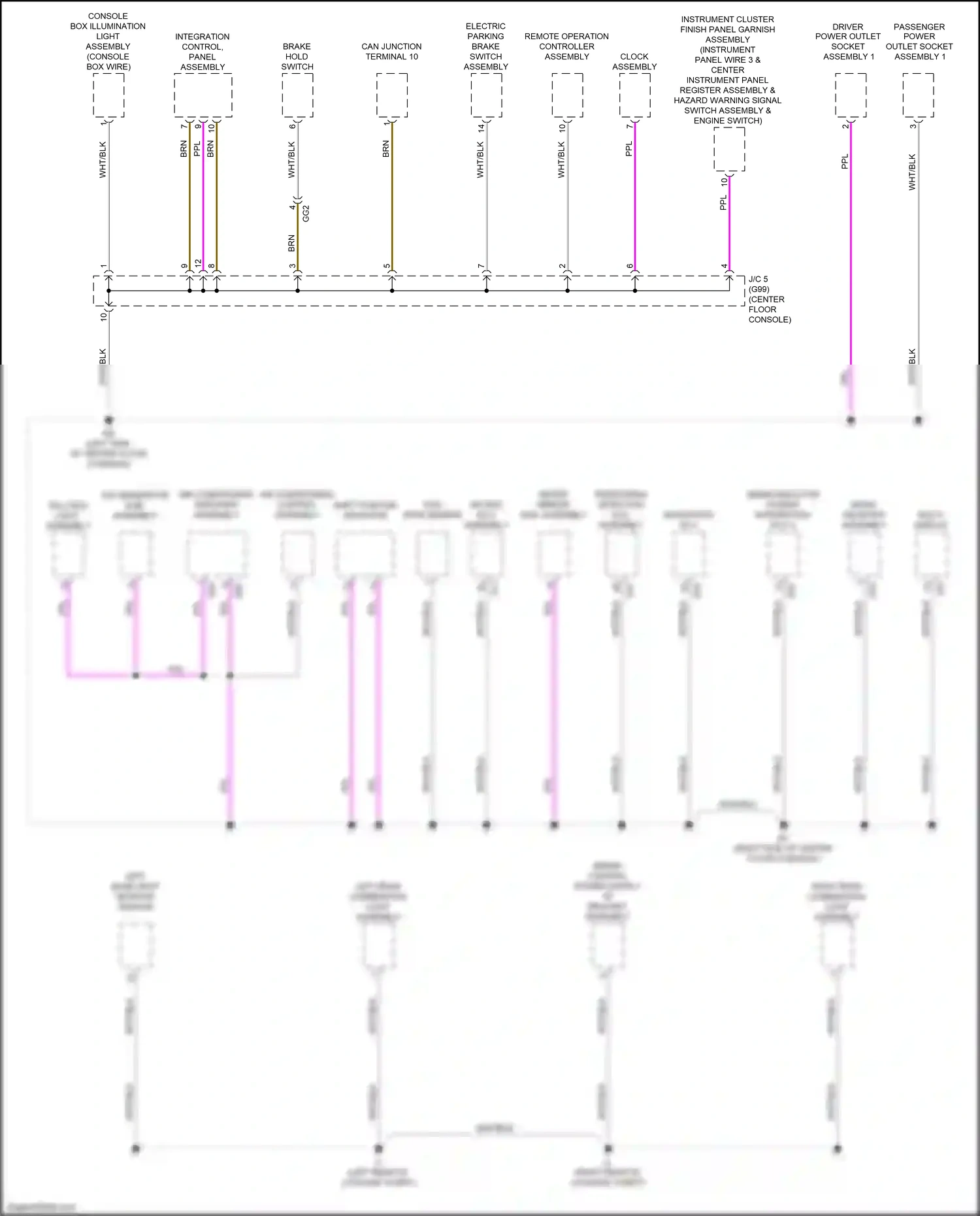 Lexus LS V (2017-2021) integration control, panel assembly wiring diagram  (5 of 13)