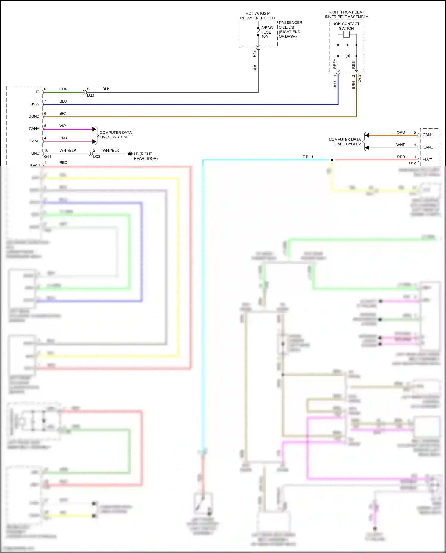 Lexus LS V (2017-2021) left front occupant classification sensor wiring diagram  (1 of 2)