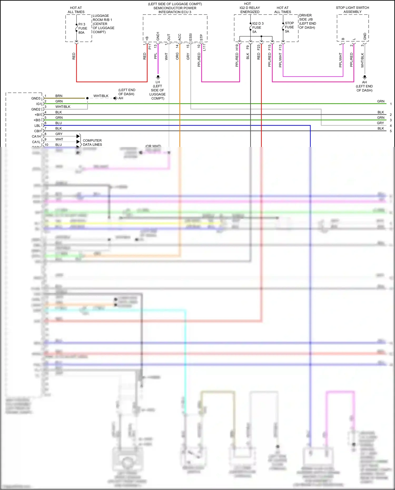Lexus LS V (2017-2021) left front speed sensor wiring diagram  (1 of 4)