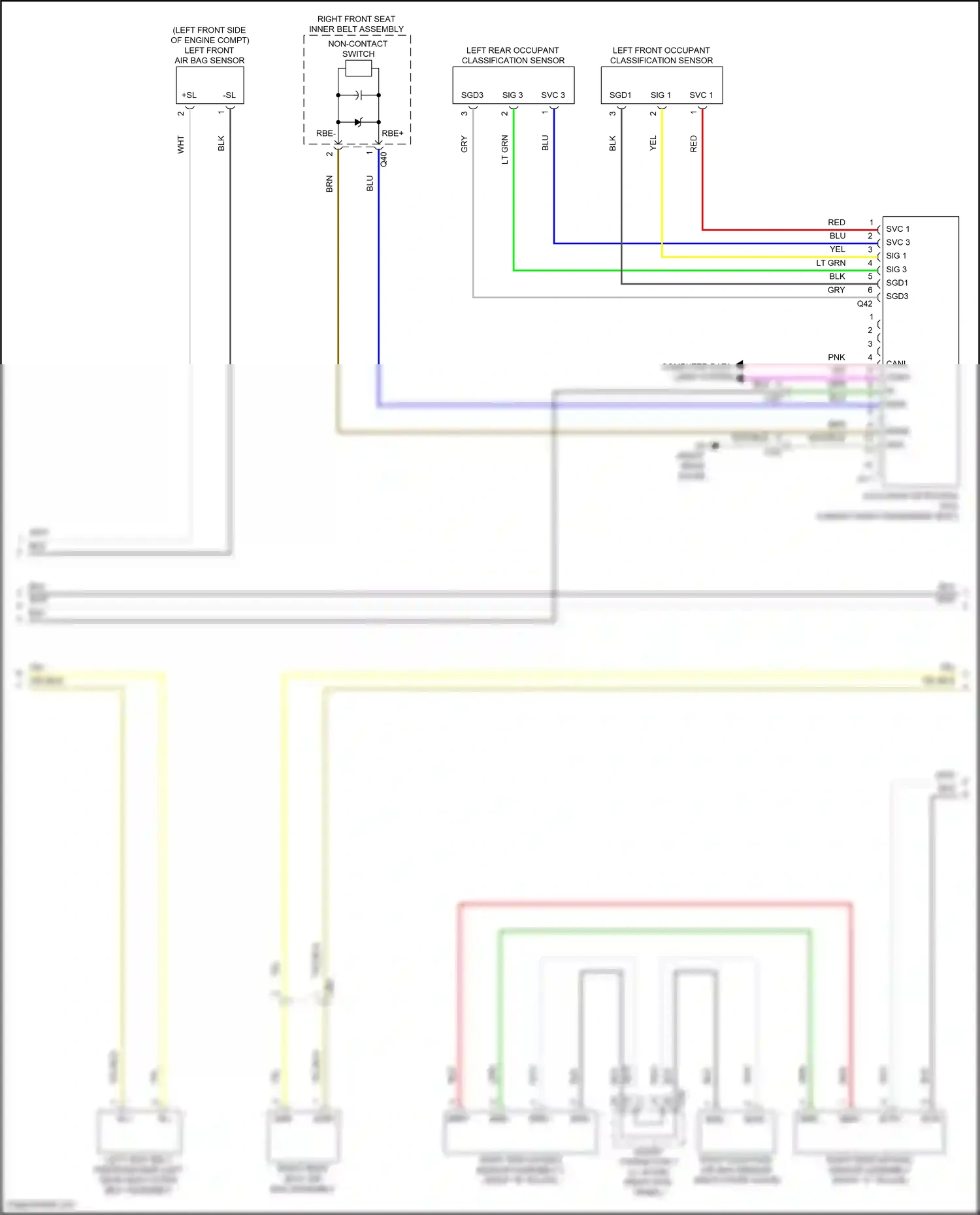 Lexus LS V (2017-2021) left rear occupant classification sensor wiring diagram  (2 of 2)