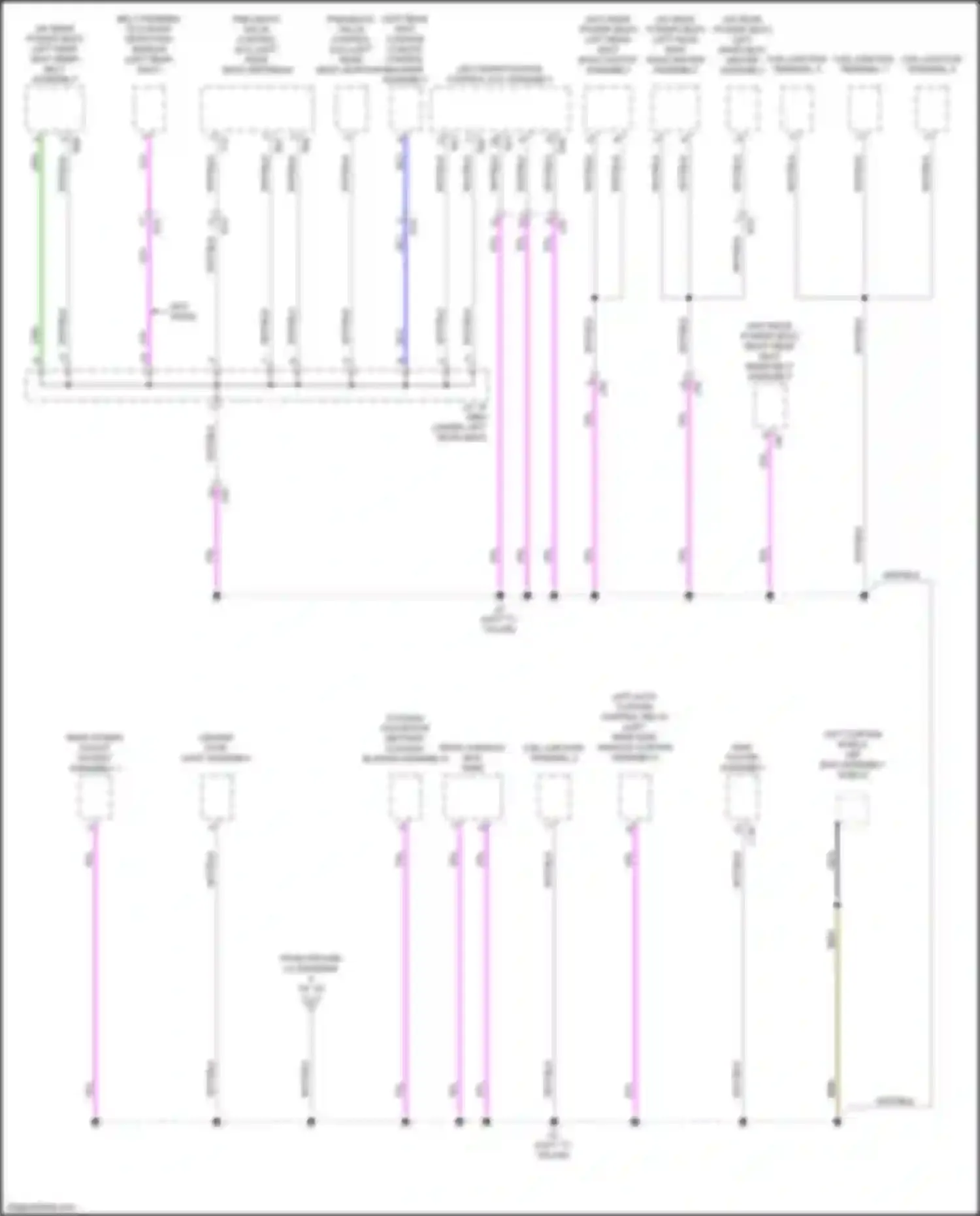 Wiring diagram left rear seat inner belt assembly for Lexus LS V (2017-2021) (2 of 6)