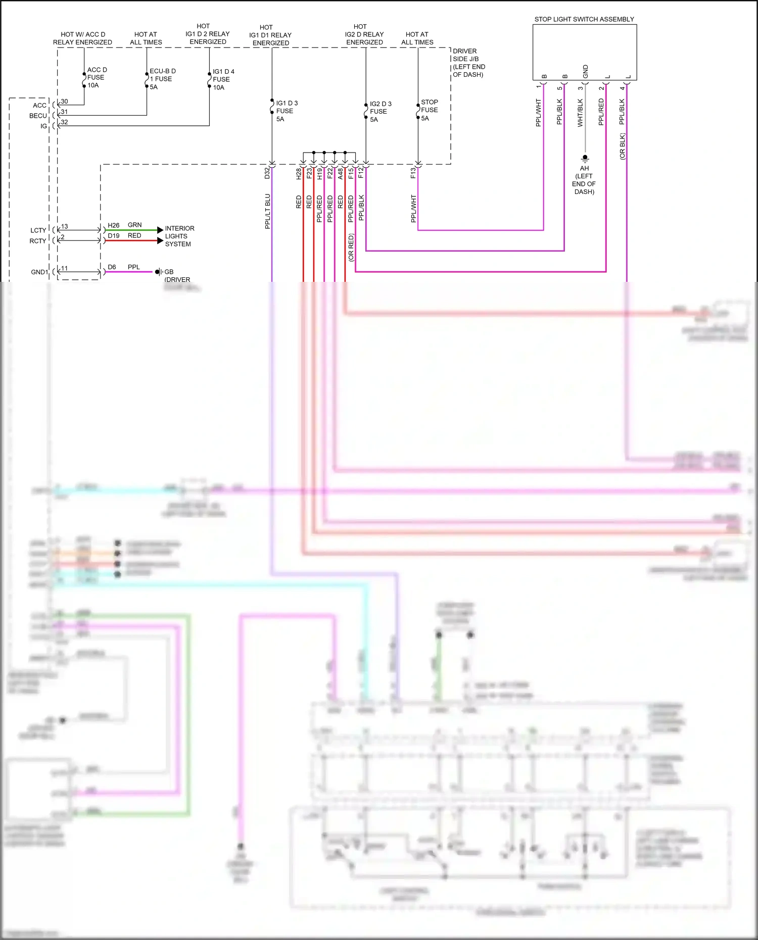 Lexus LS V (2017-2021) light control switch wiring diagram  (1 of 3)