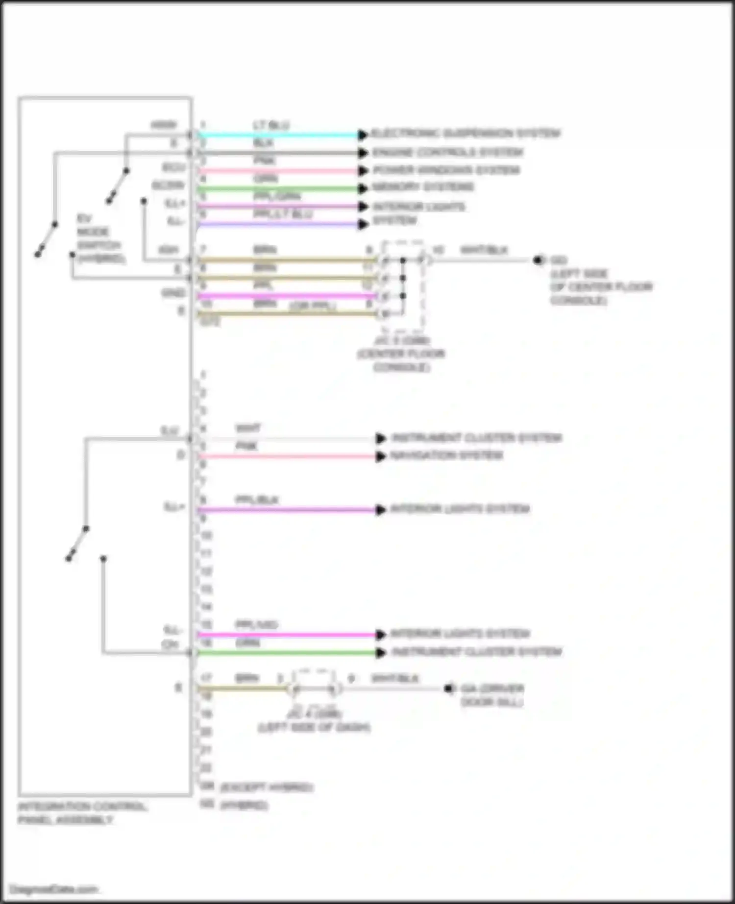 Wiring diagram memory systems for Lexus LS V (2017-2021) (1 of 1)
