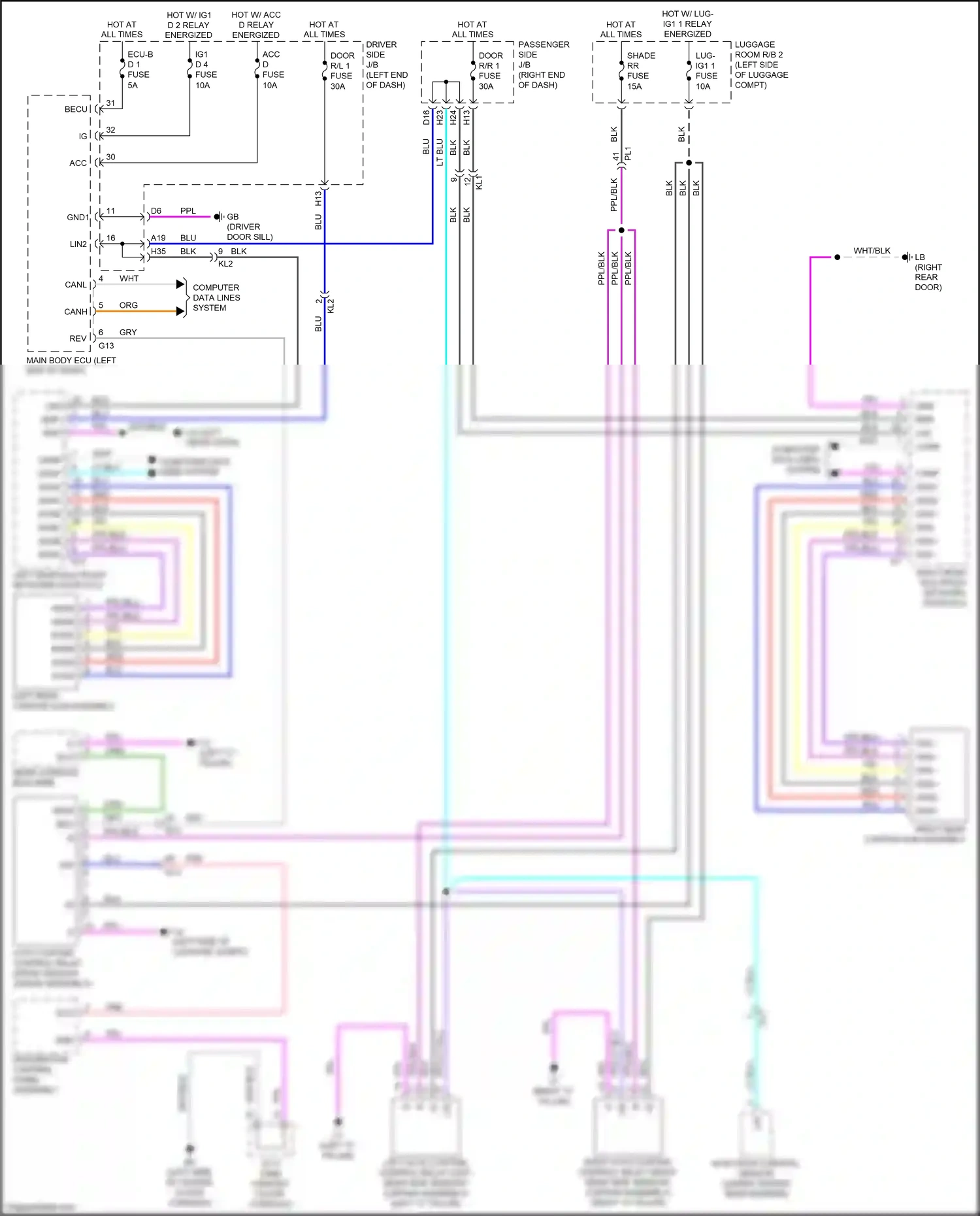 Lexus LS V (2017-2021) rear console box wire wiring diagram  (15 of 15)