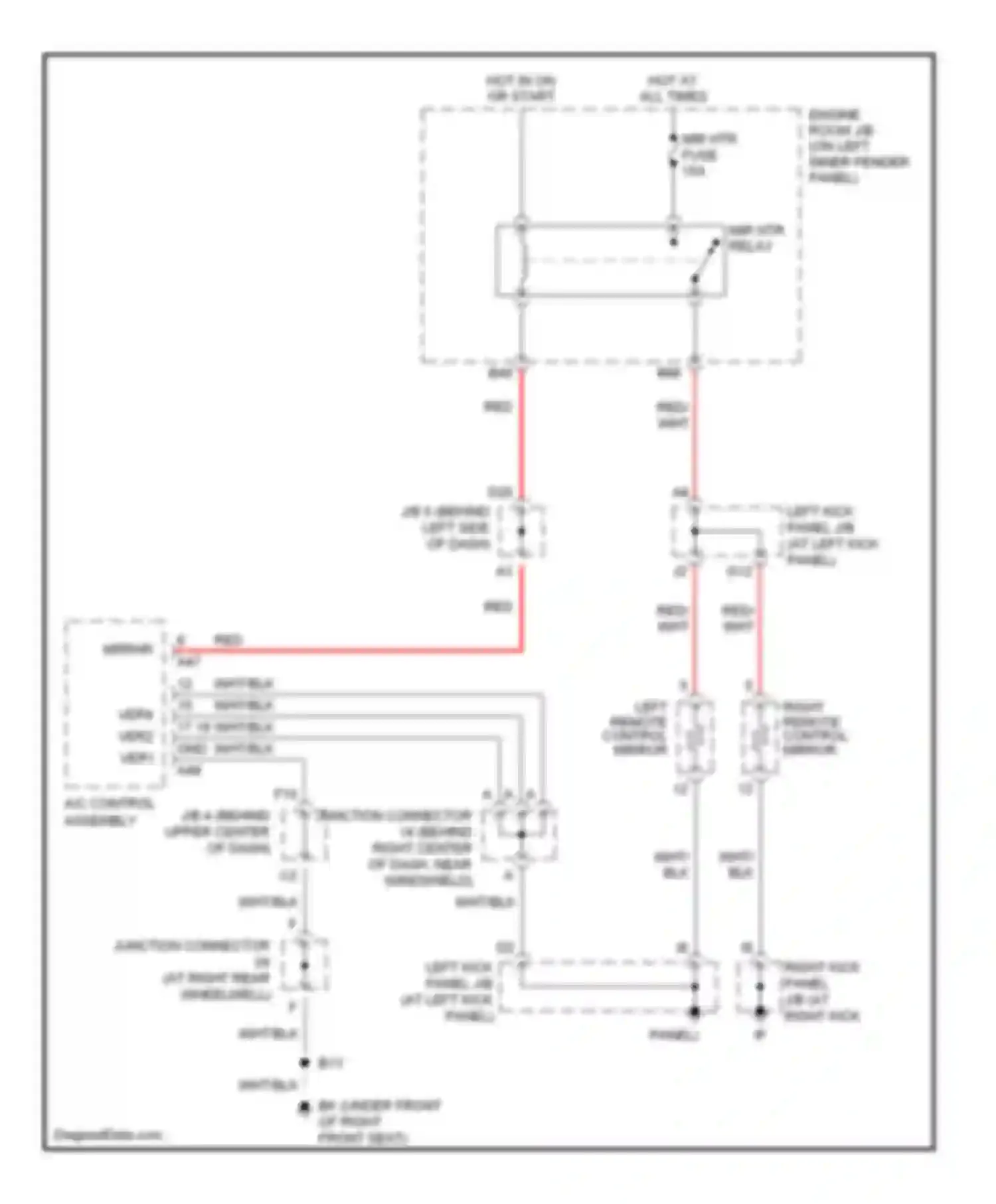 LX Lexus J100 facelift (2002-2007): Heated mirrors circuit