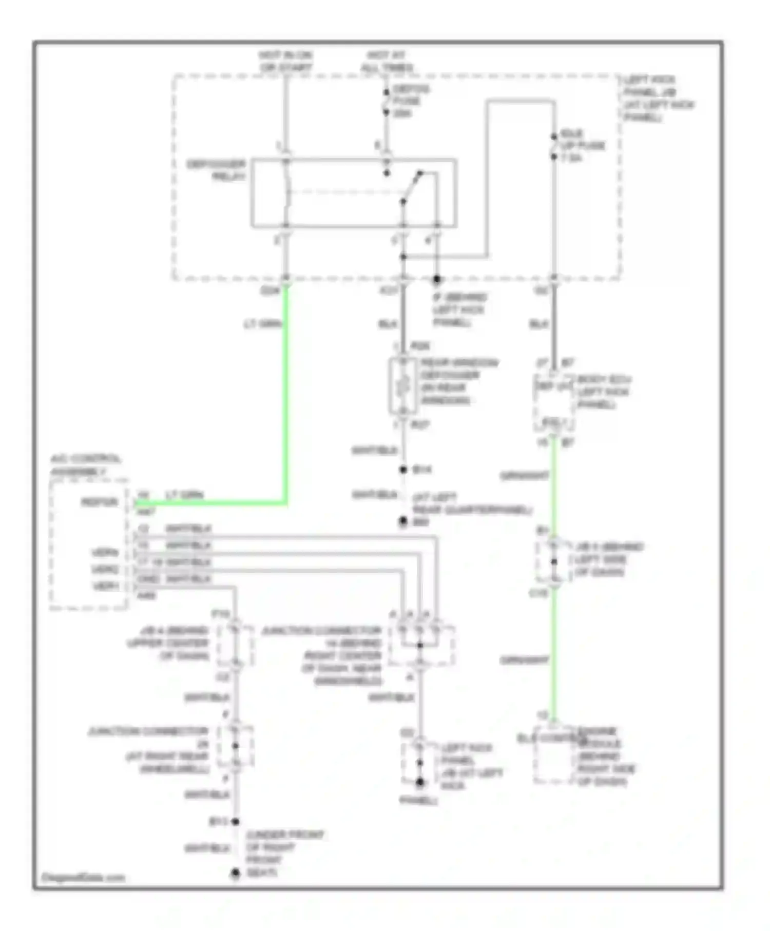 LX Lexus J100 facelift (2002-2007): Rear defogger circuit