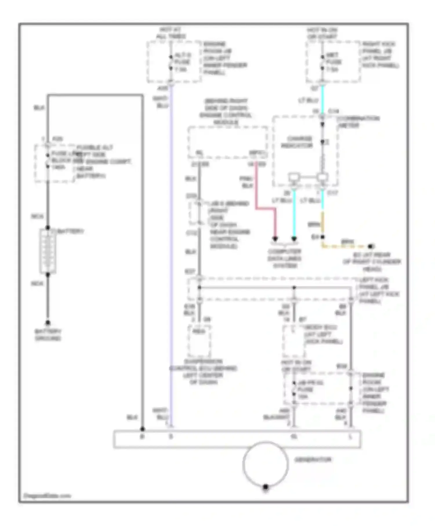 LX Lexus J100 facelift (2002-2007): Charging circuit