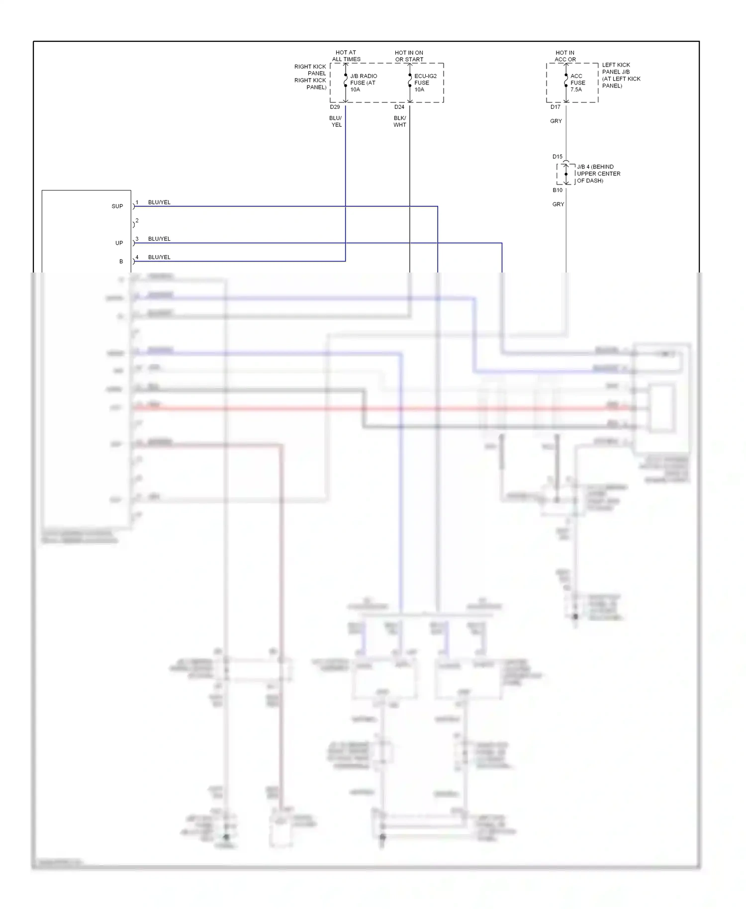 Lexus LX J100 facelift (2002-2007) down wiring diagram  (2 of 3)