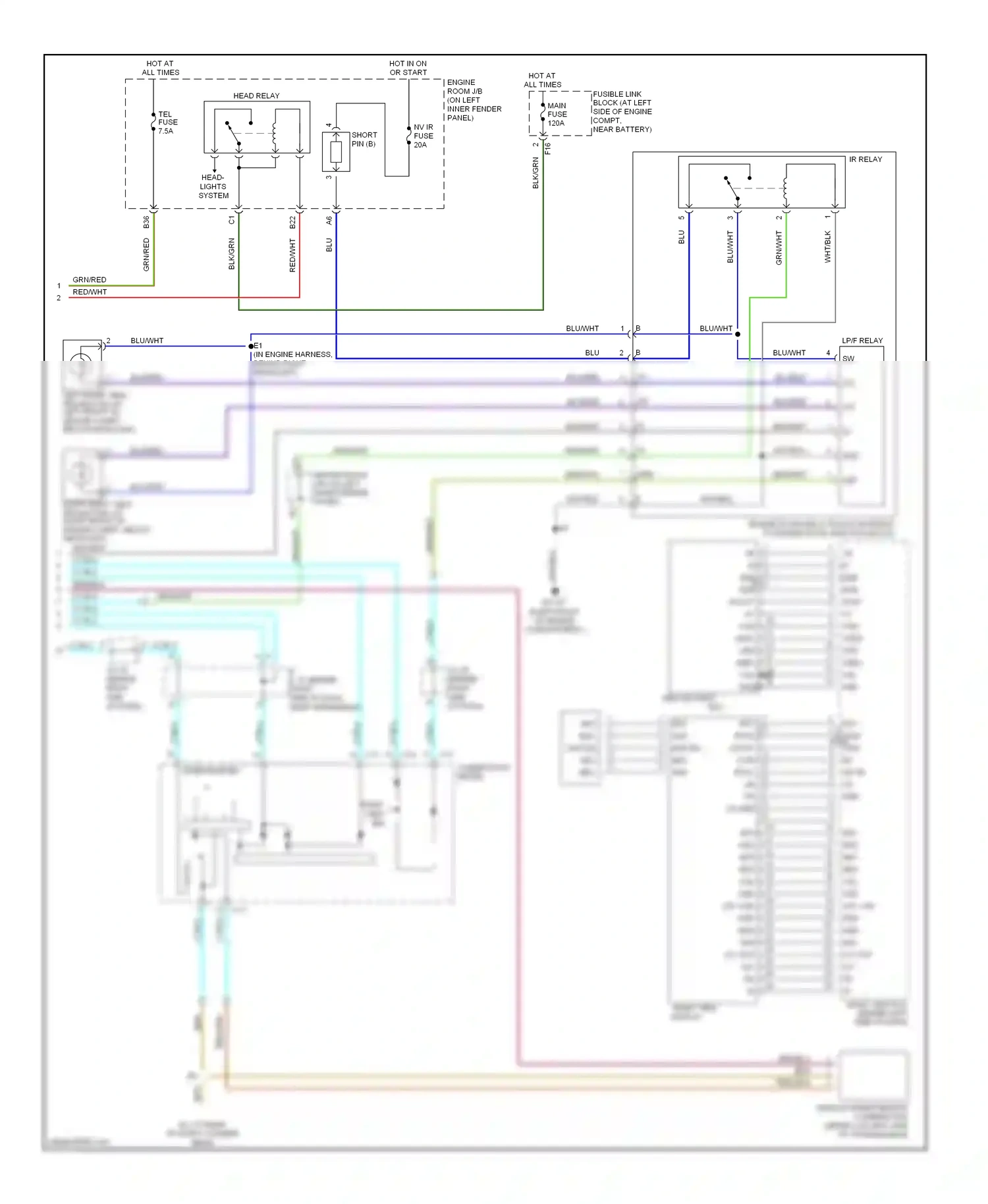 Lexus LX J100 facelift (2002-2007) mscom wiring diagram  (1 of 1)