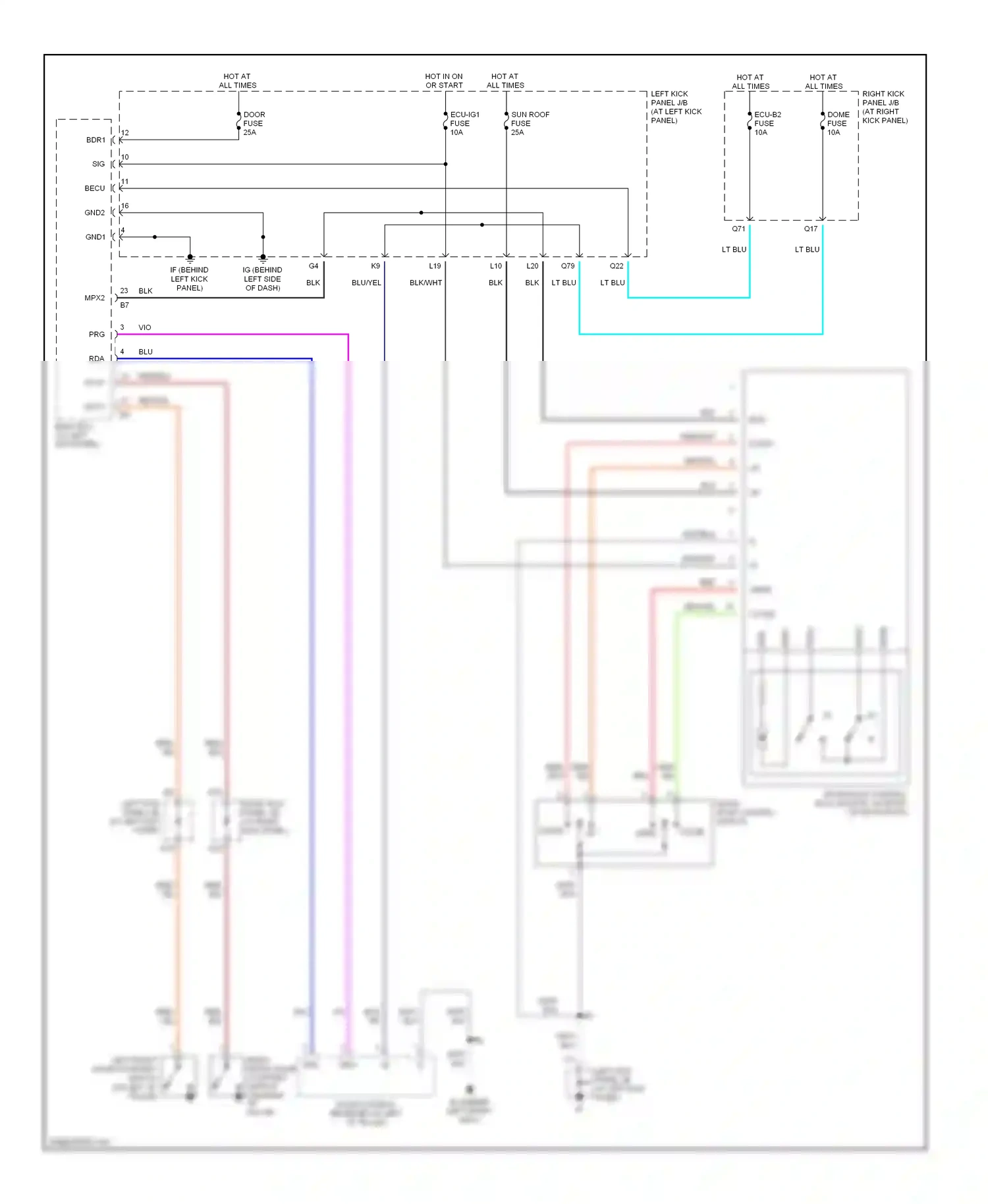 Lexus LX J100 facelift (2002-2007) (open) wiring diagram  (1 of 2)