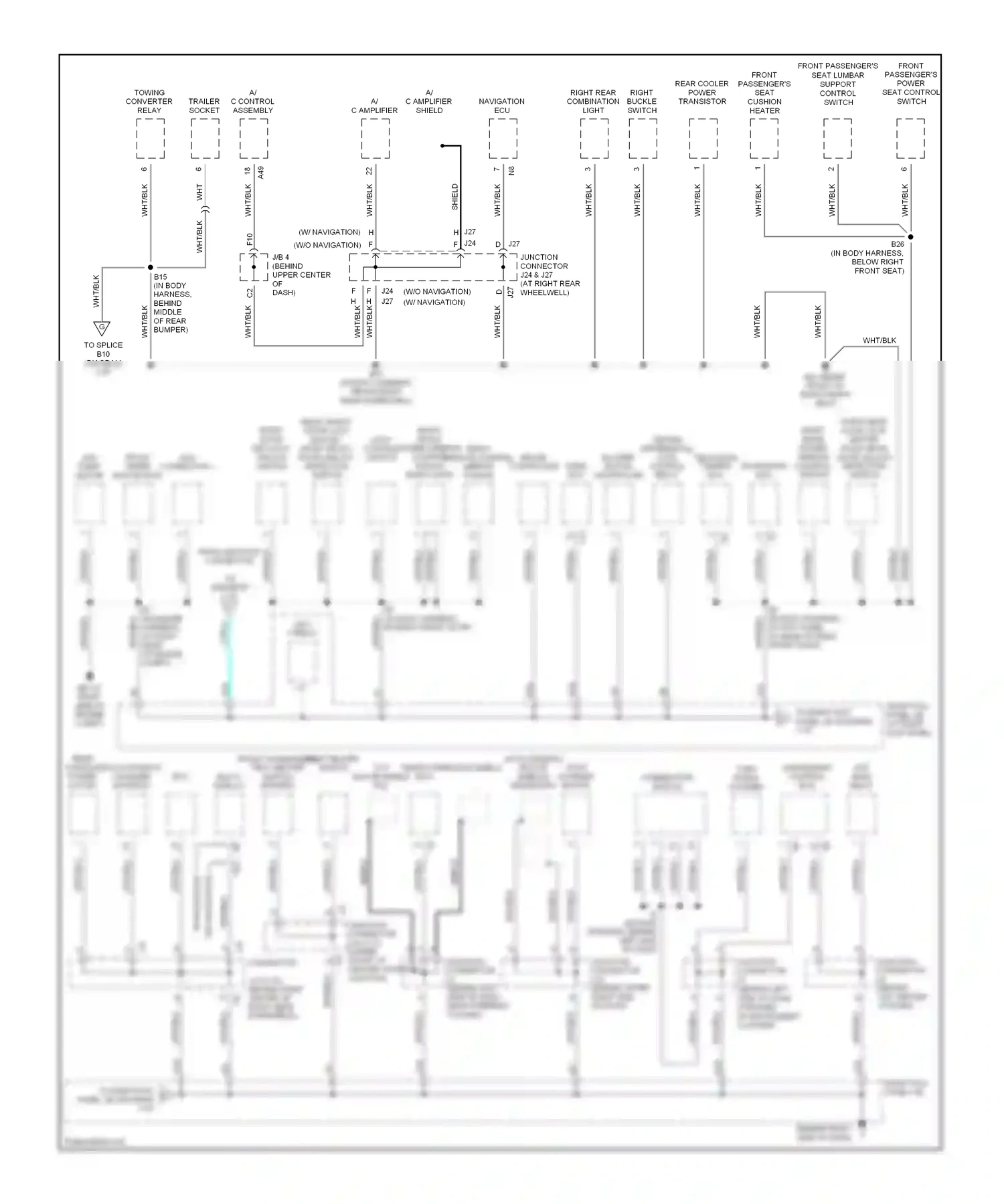 Lexus LX J100 facelift (2002-2007) shield wiring diagram  (1 of 2)