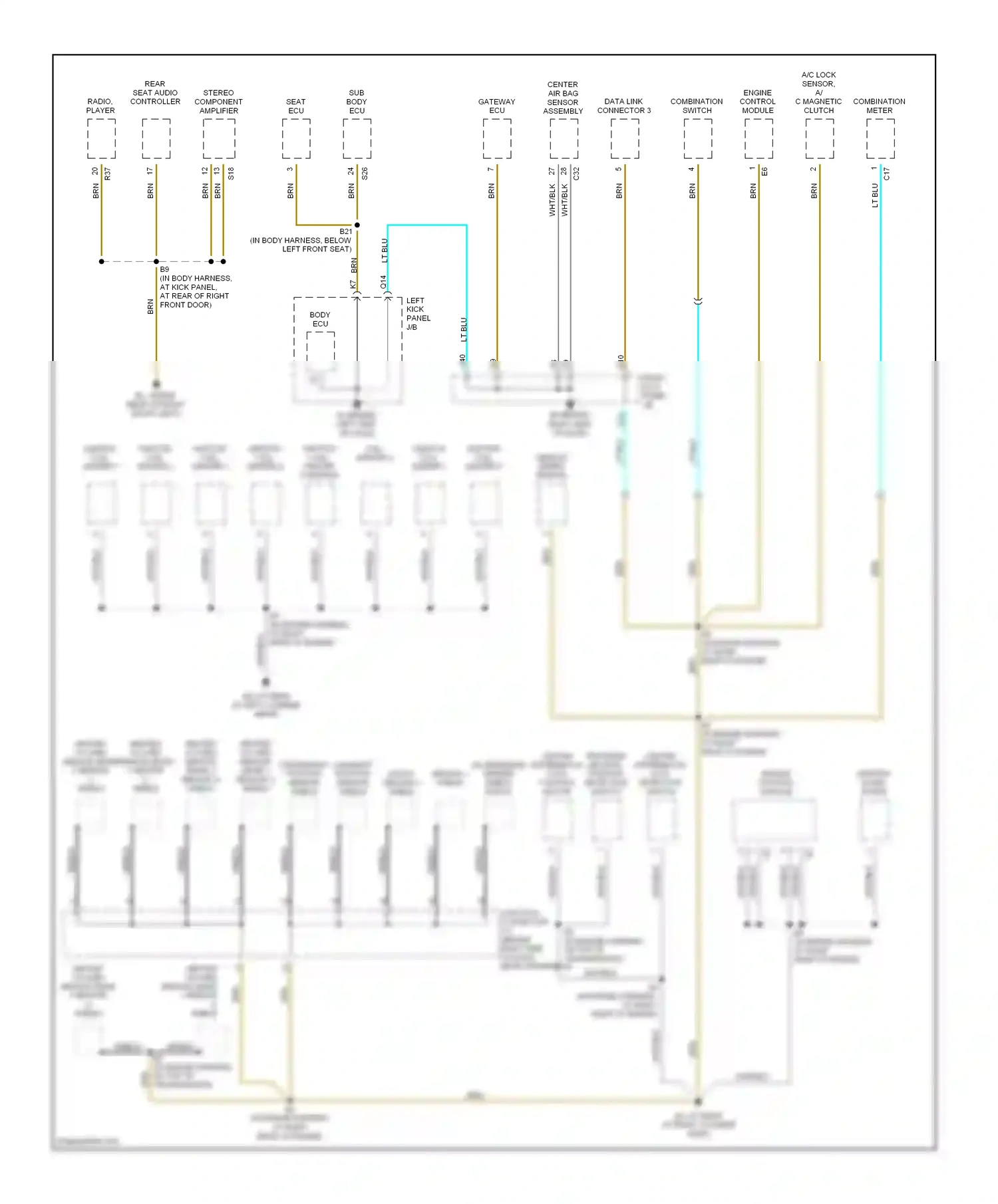 Lexus LX J100 facelift (2002-2007) shield wiring diagram  (2 of 2)