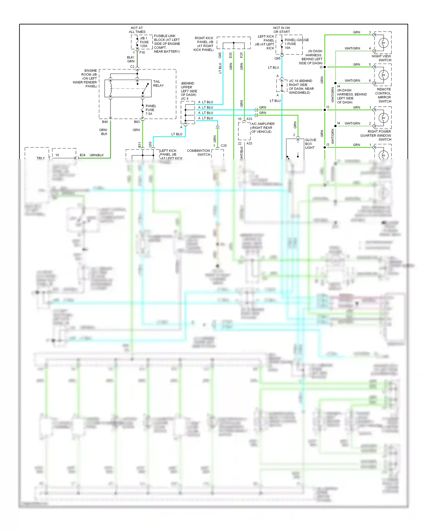 Lexus LX J100 facelift (2002-2007) switch wiring diagram  (1 of 1)