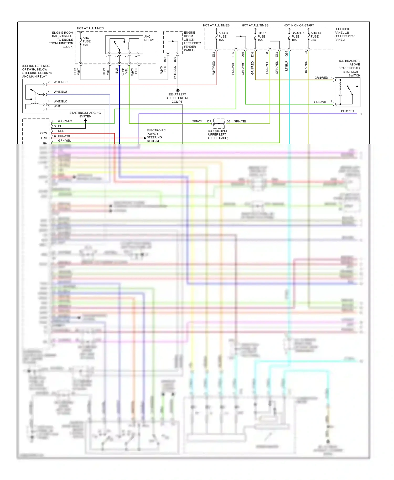 Lexus LX J100 facelift (2002-2007) system wiring diagram  (1 of 3)