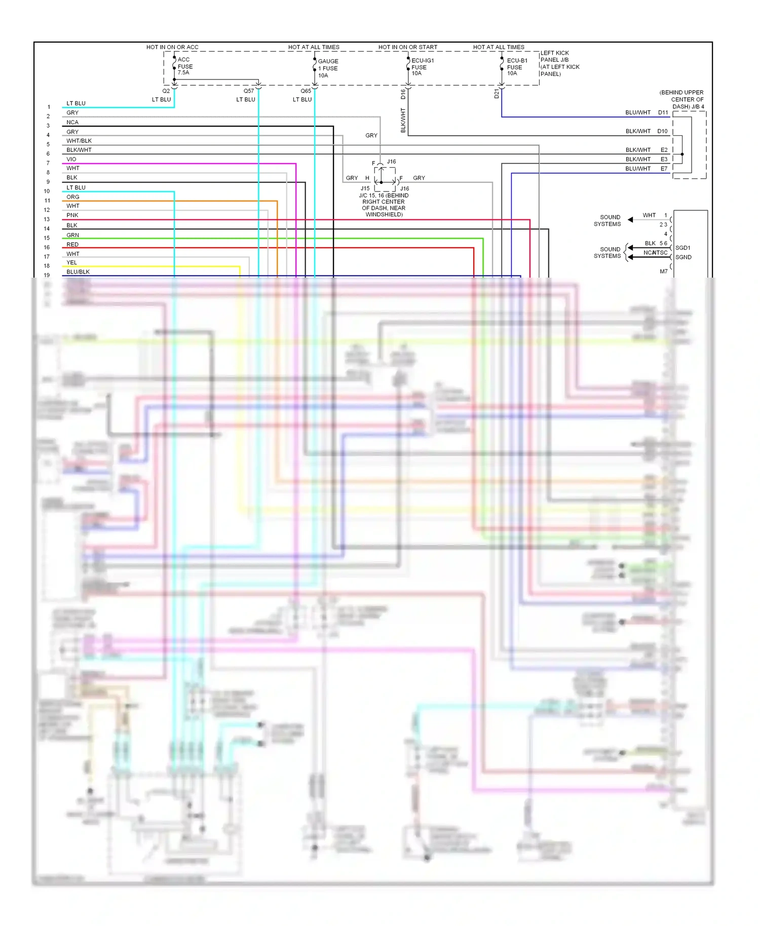 Lexus LX J100 facelift (2002-2007) system wiring diagram  (3 of 3)