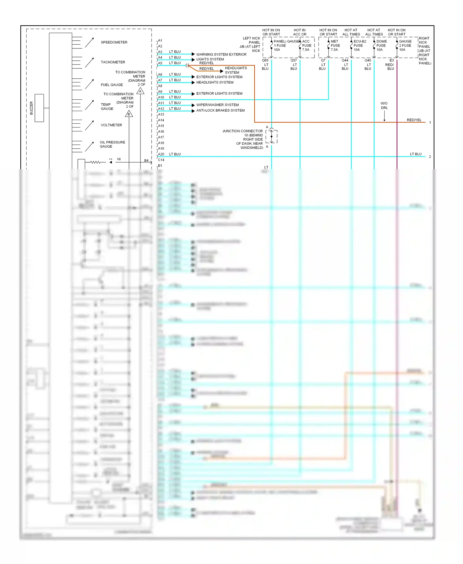 Lexus LX J100 facelift (2002-2007) voltmeter wiring diagram  (1 of 1)