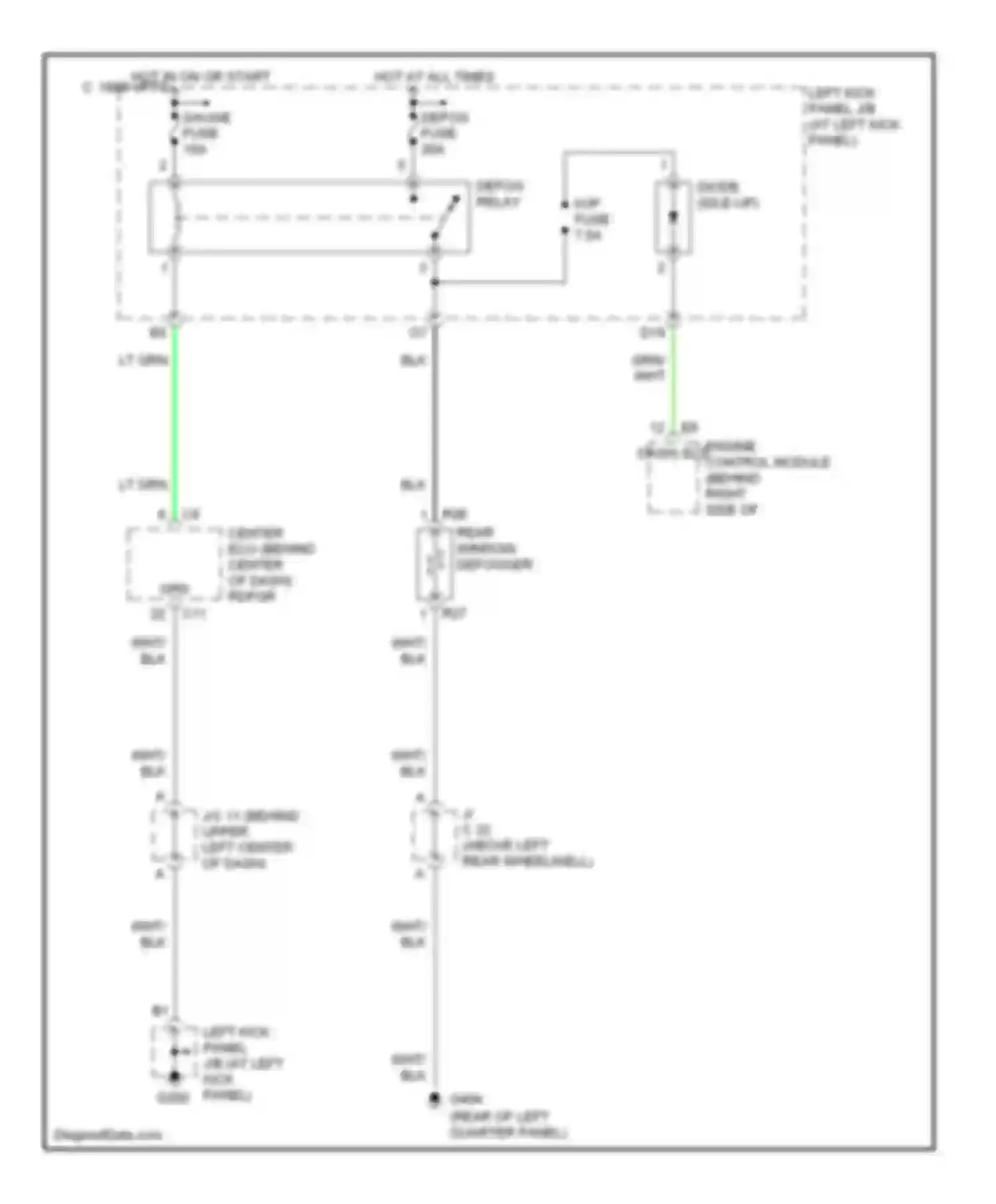 LX Lexus J100 (1998-2002): Rear defogger circuit