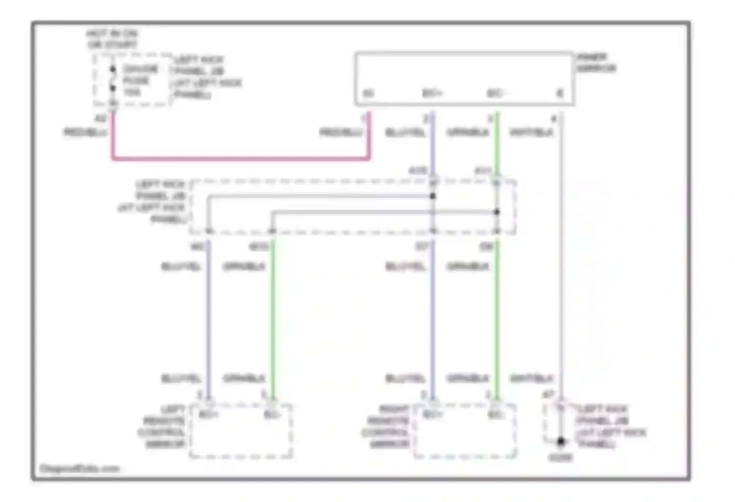 LX Lexus J100 (1998-2002): Electrochromic mirror circuit