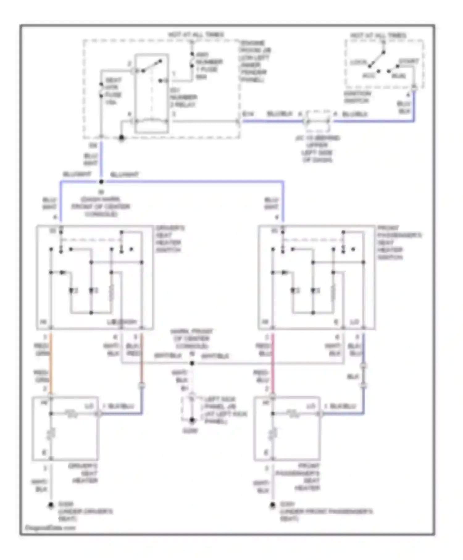 LX Lexus J100 (1998-2002): Heated seats circuit