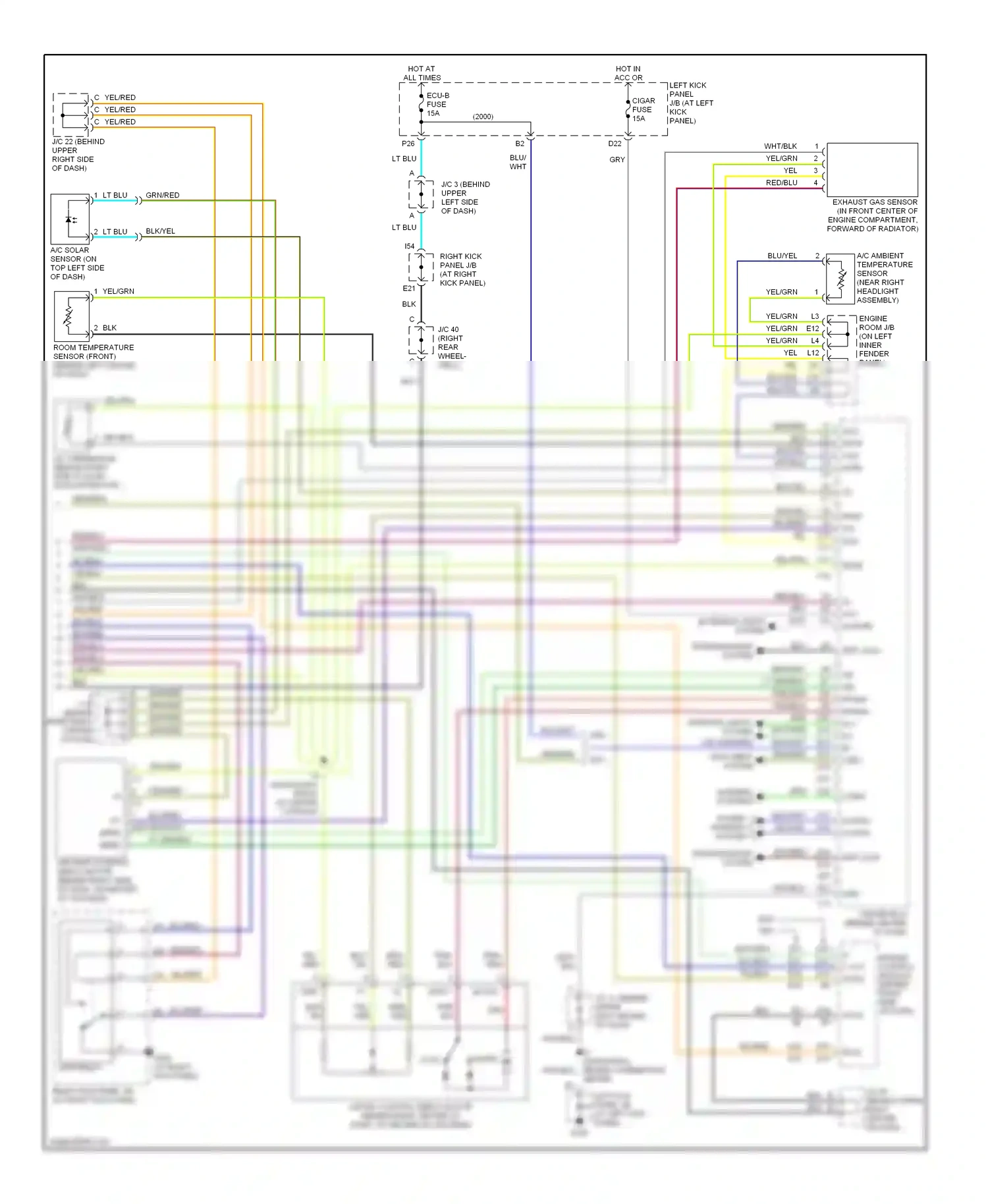Lexus LX J100 (1998-2002) a/c act thwo engine control module (behind right side of dash) wiring diagram  (1 of 1)