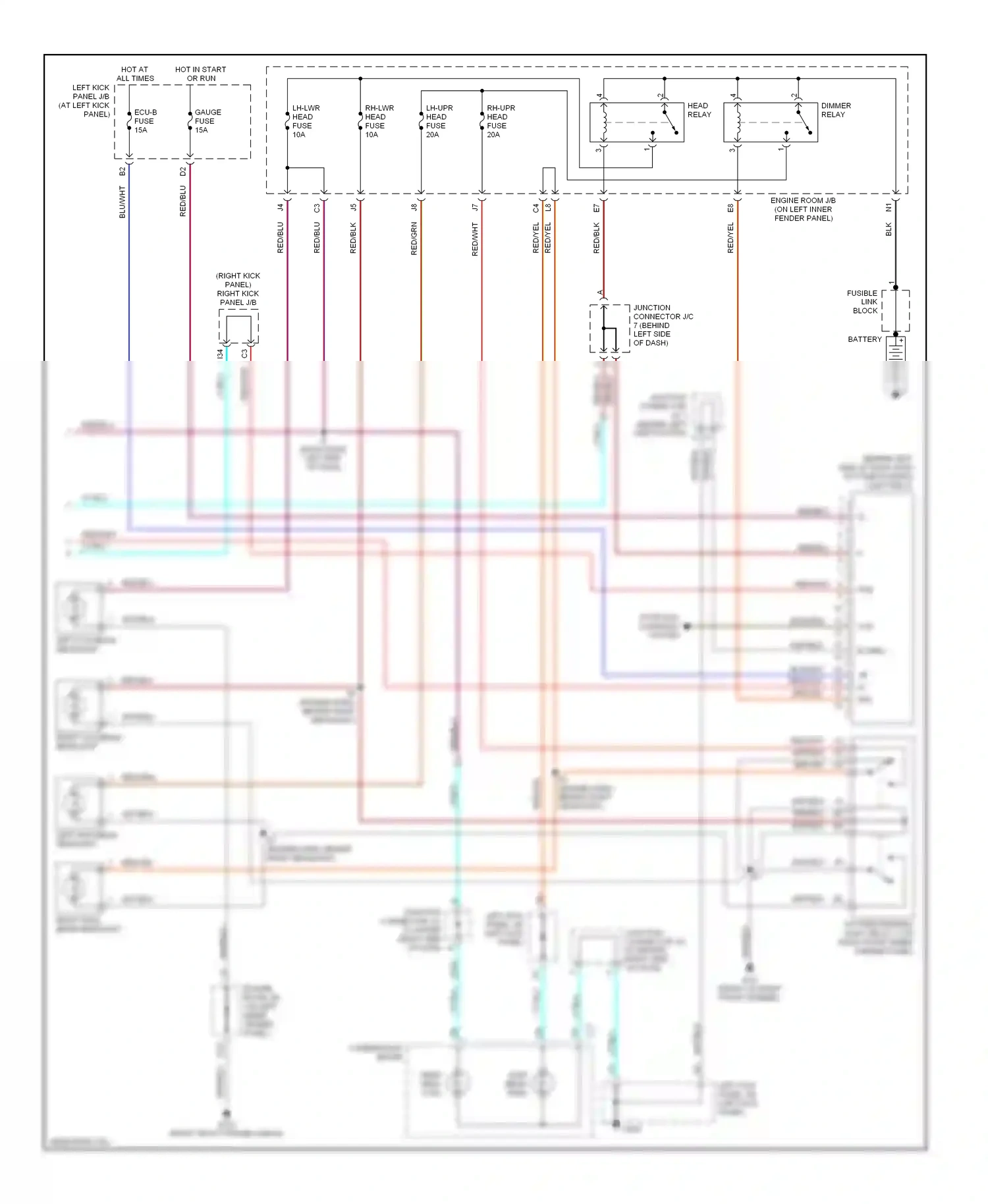 Lexus LX J100 (1998-2002) e (grd) wiring diagram  (1 of 1)