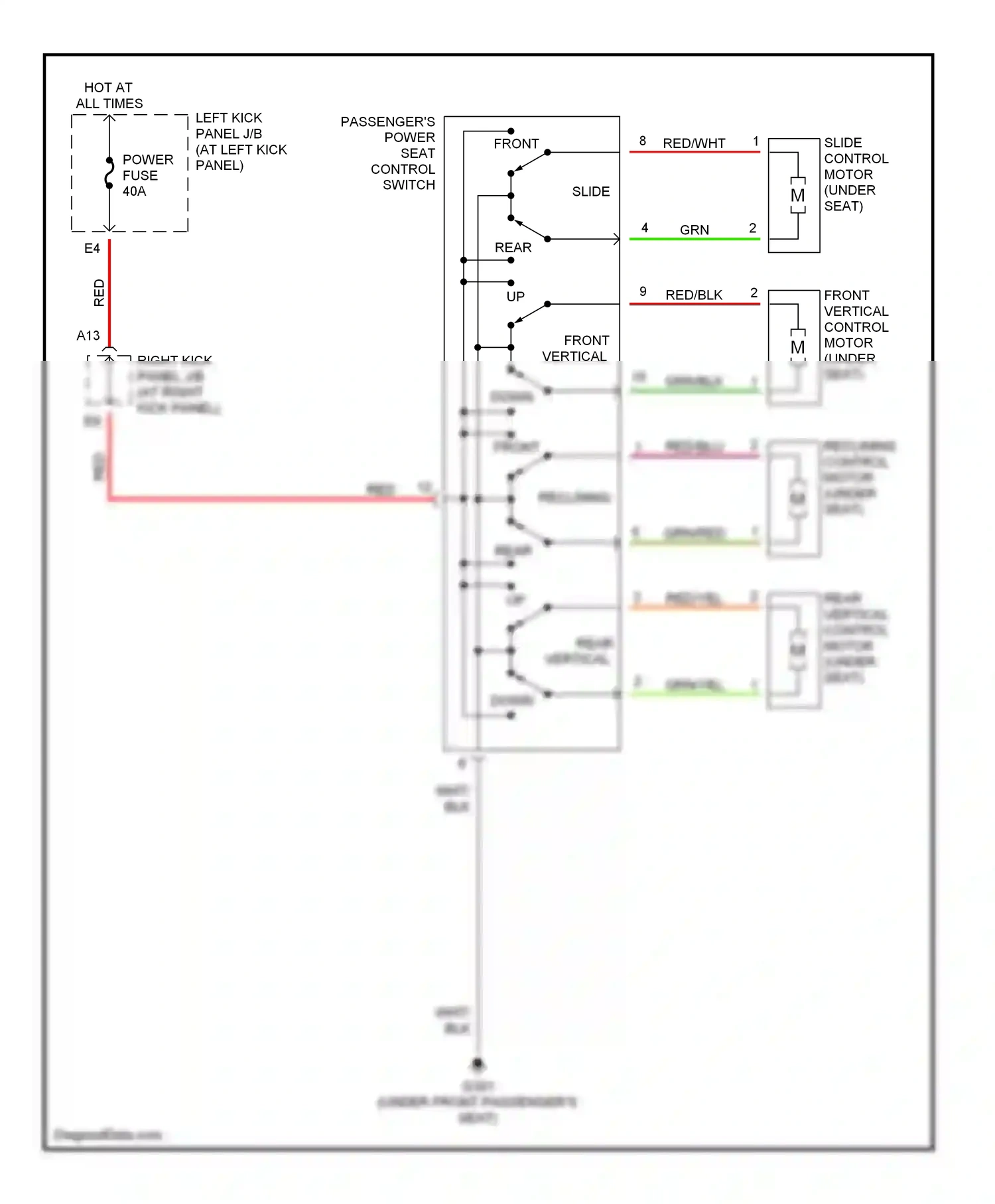 Lexus LX J100 (1998-2002) front wiring diagram  (1 of 1)