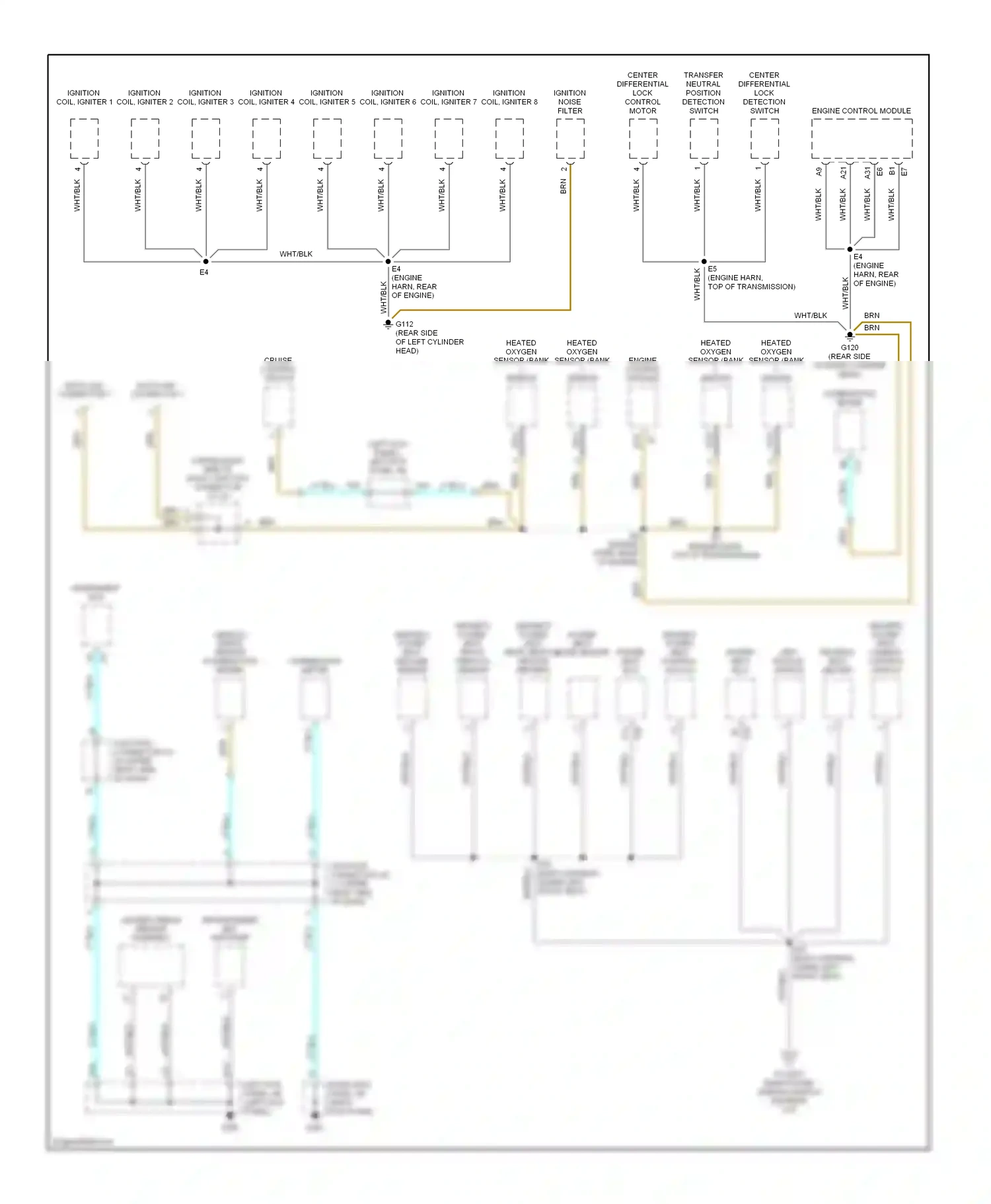 Lexus LX J100 (1998-2002) (left kick panel) left kick panel j/b wiring diagram  (1 of 1)