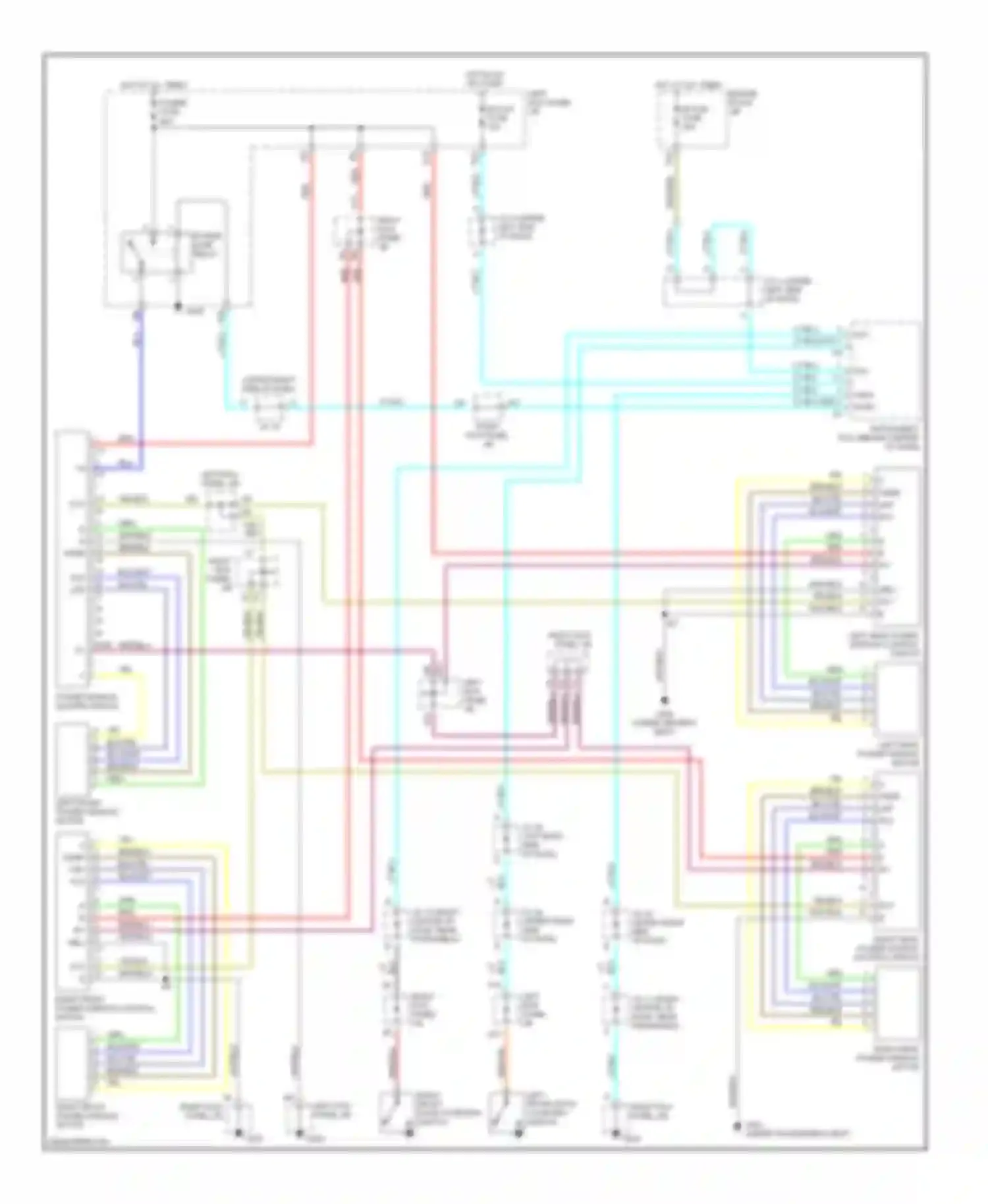 Wiring diagram right rear power window motor for Lexus LX J100 (1998-2002) (1 of 1)