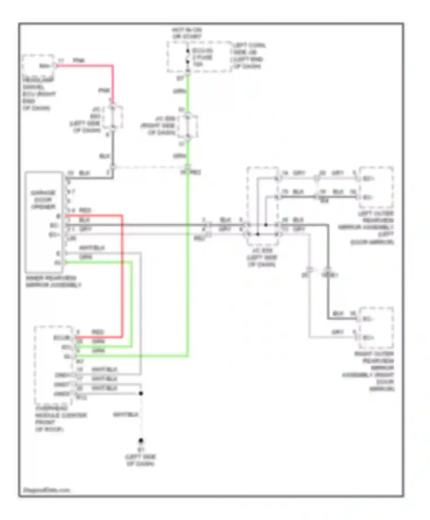 LX Lexus J200 facelift (2012-2015): Power mirrors circuit