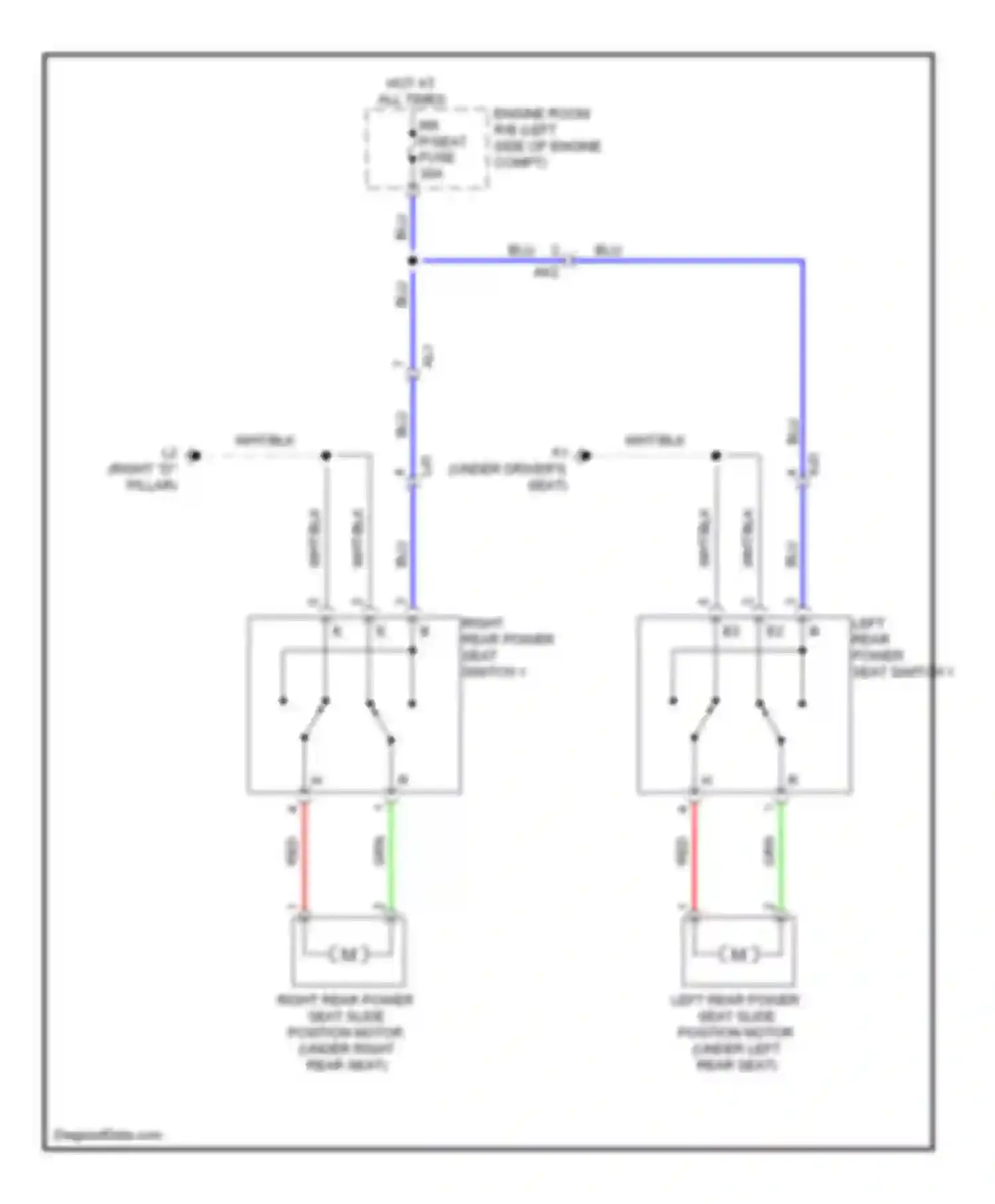 LX Lexus J200 facelift (2012-2015): Rear power seat circuit
