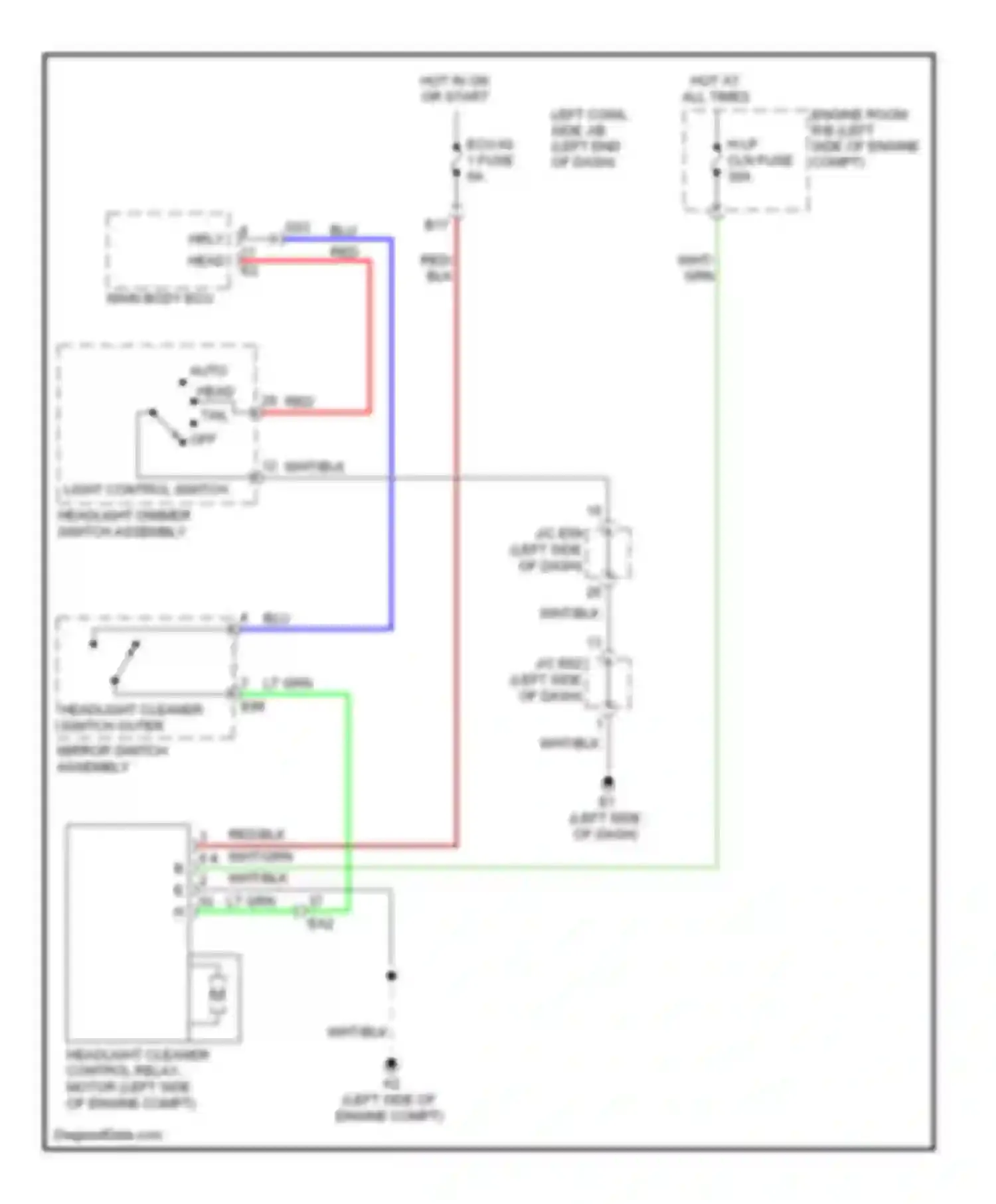 LX Lexus J200 facelift (2012-2015): Headlamp washer circuit