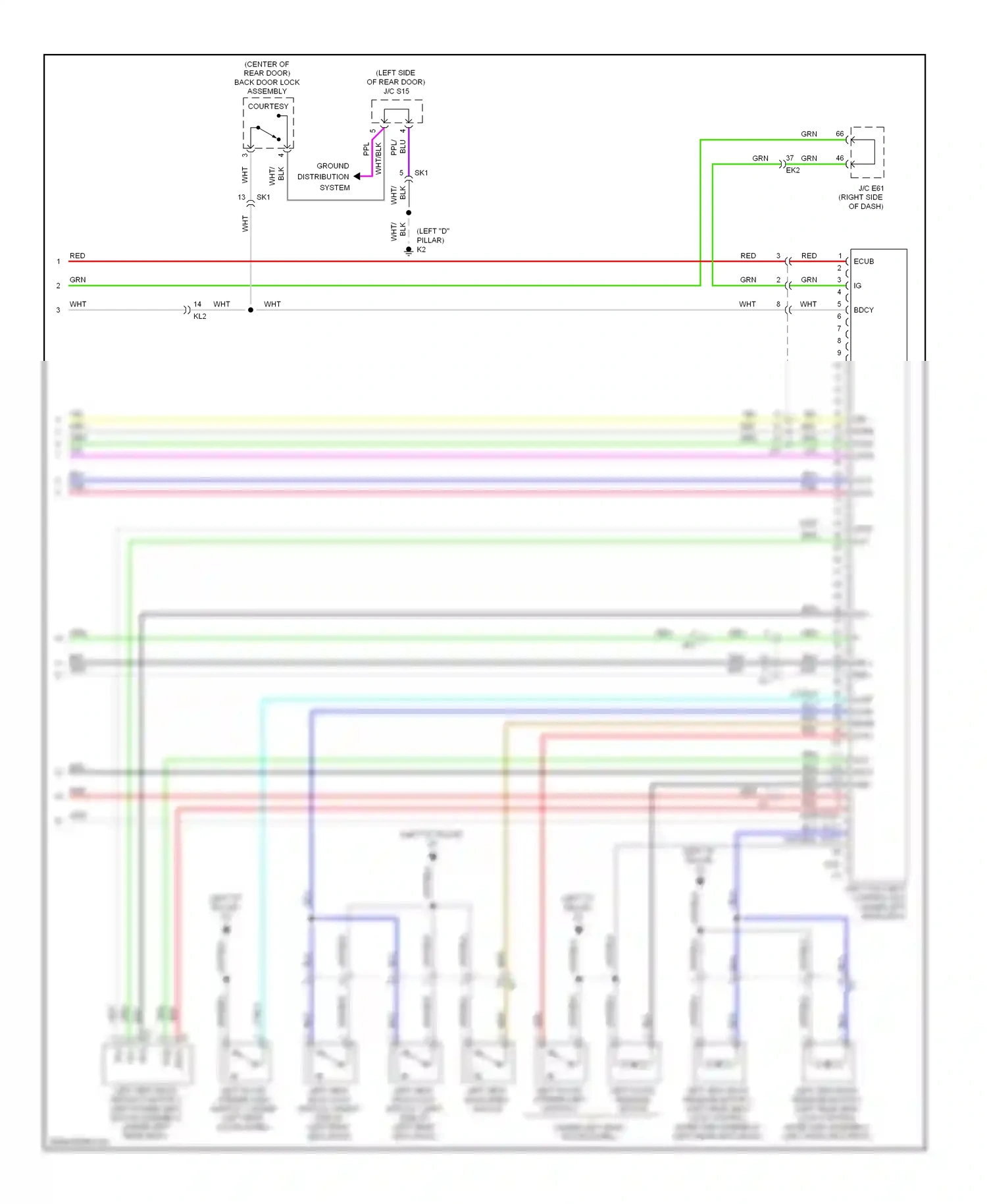 Lexus LX J200 facelift (2012-2015) back wiring diagram  (3 of 3)