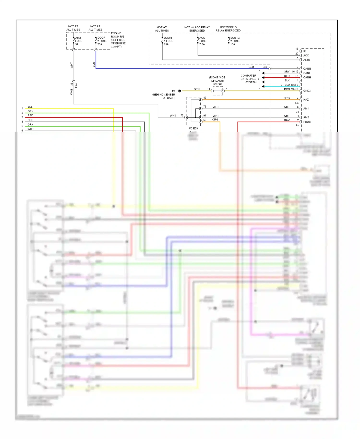 Lexus LX J200 facelift (2012-2015) back wiring diagram  (1 of 3)