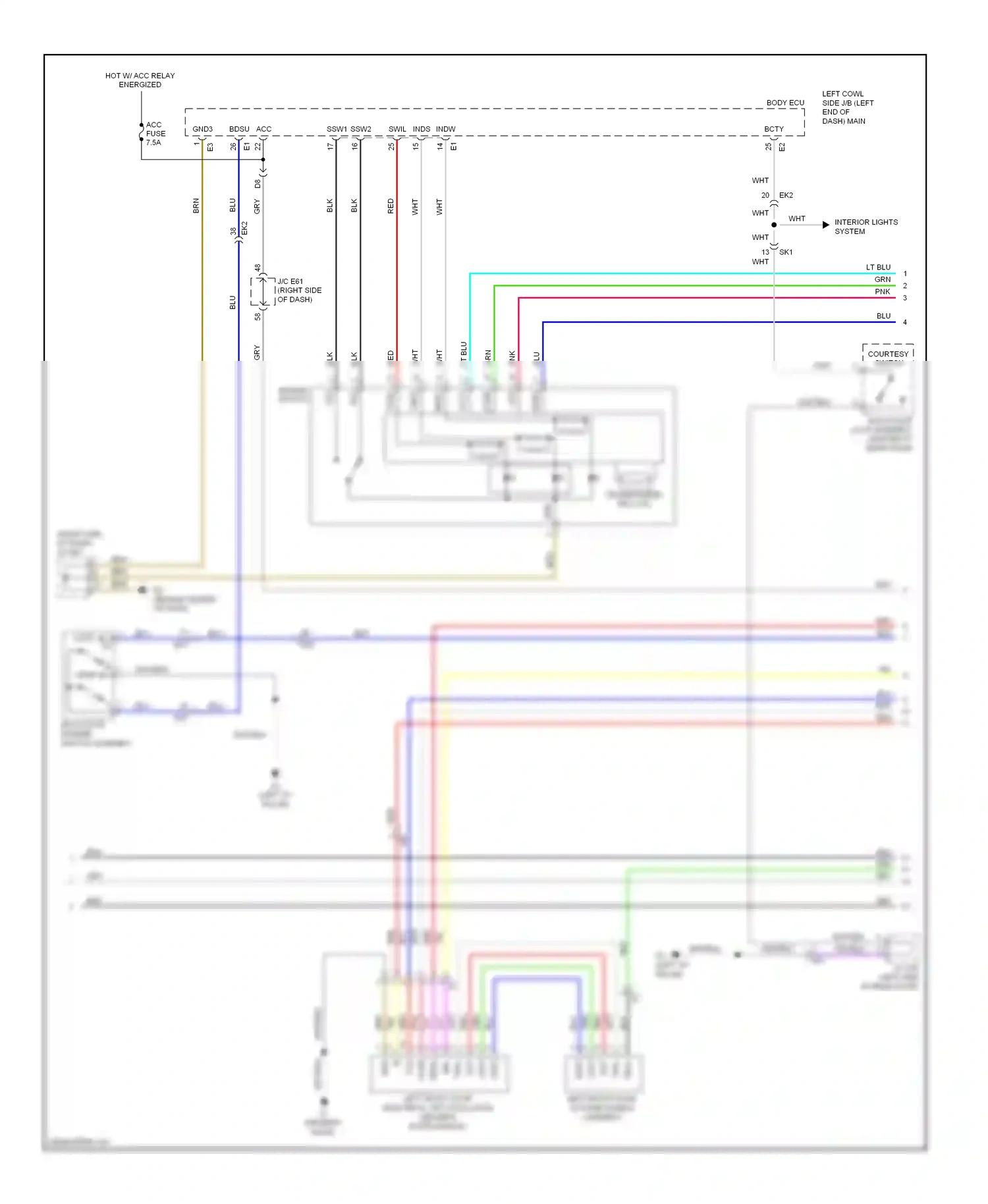 Lexus LX J200 facelift (2012-2015) code wiring diagram  (1 of 2)