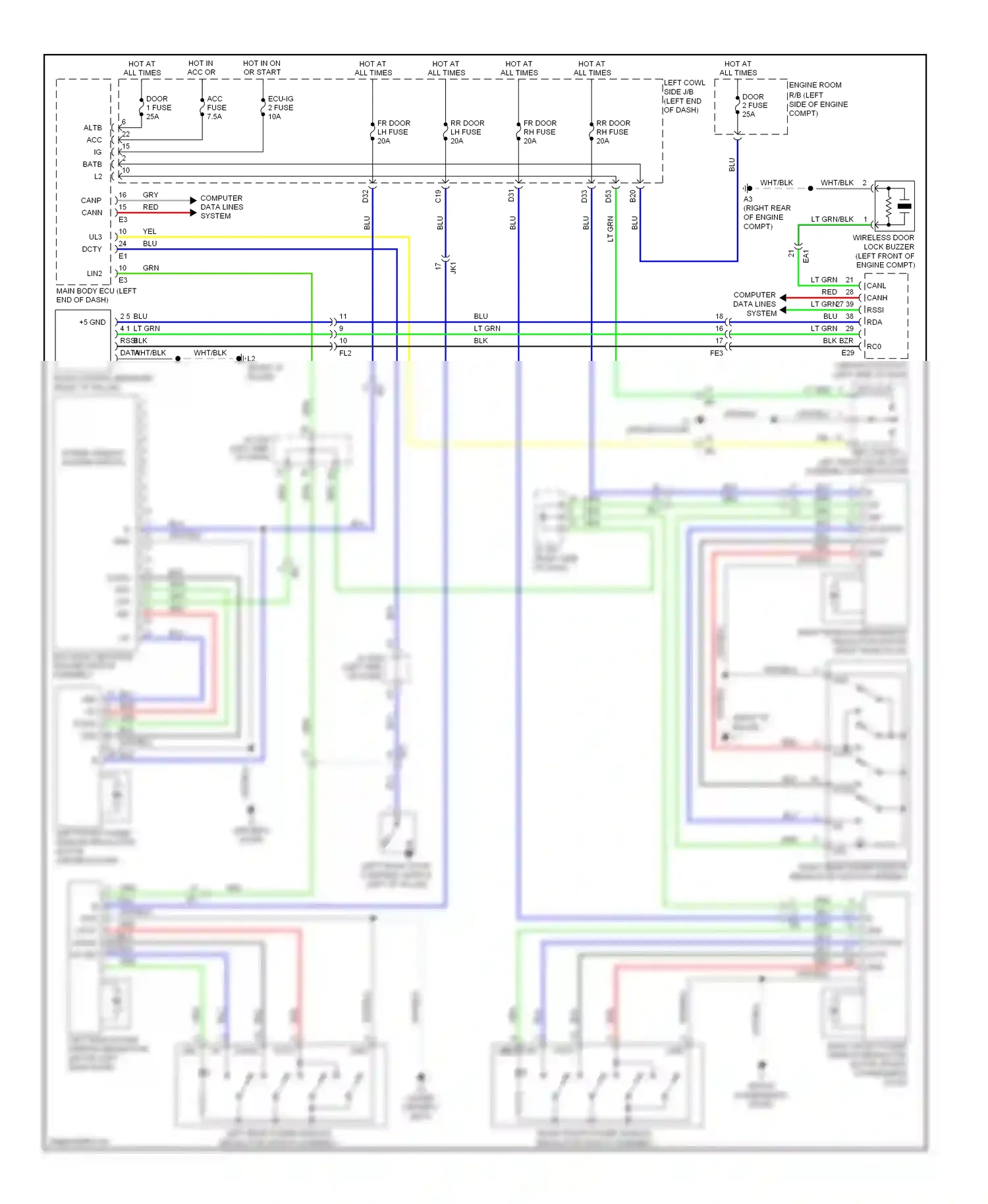 Lexus LX J200 facelift (2012-2015) down wiring diagram  (2 of 2)