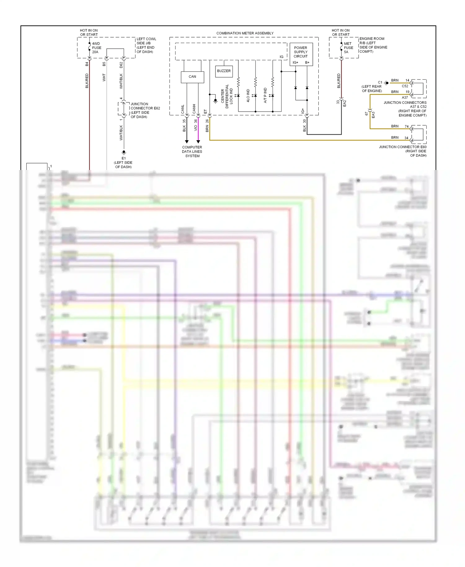 Lexus LX J200 facelift (2012-2015) (right rear engine compt) wiring diagram  (1 of 1)