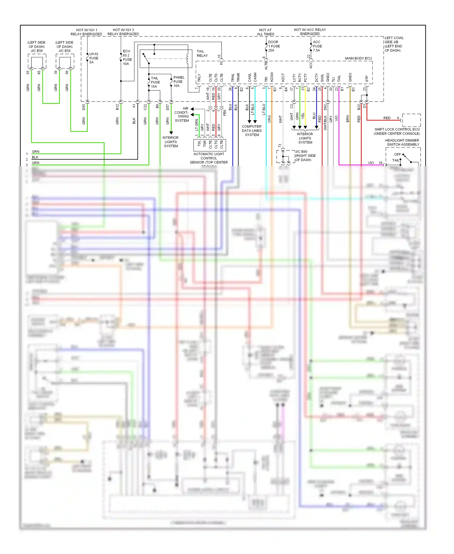 Lexus LX J200 facelift (2012-2015) system wiring diagram  (2 of 3)