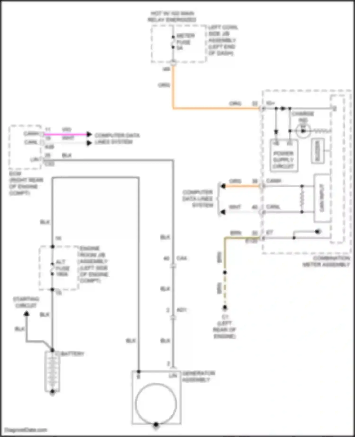 LX Lexus J200 facelift 2 (2015-2023): Charging circuit