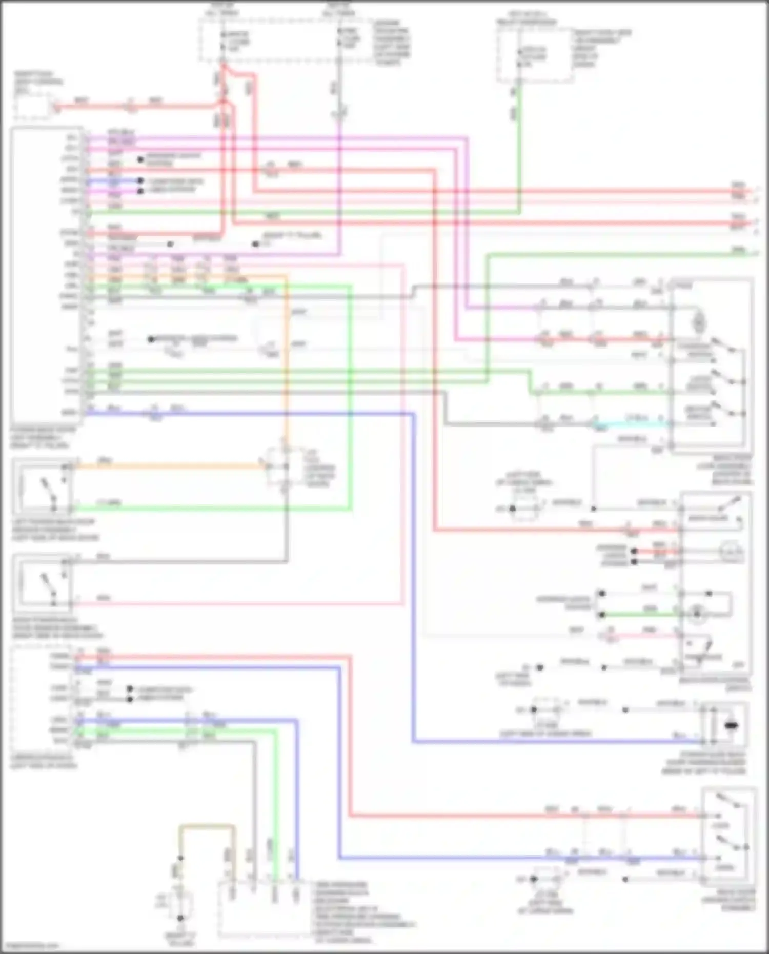 Wiring diagram right power back door sensor assembly for Lexus LX J200 facelift 2 (2015-2023) (1 of 1)