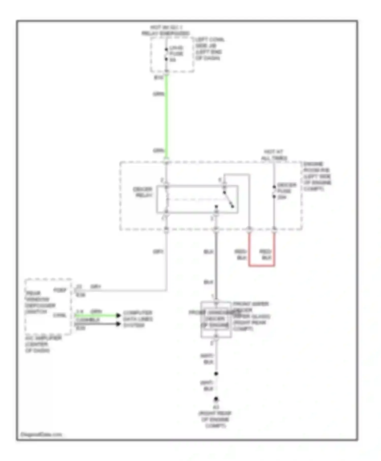 LX Lexus J200 (2007-2012): Front deicer circuit
