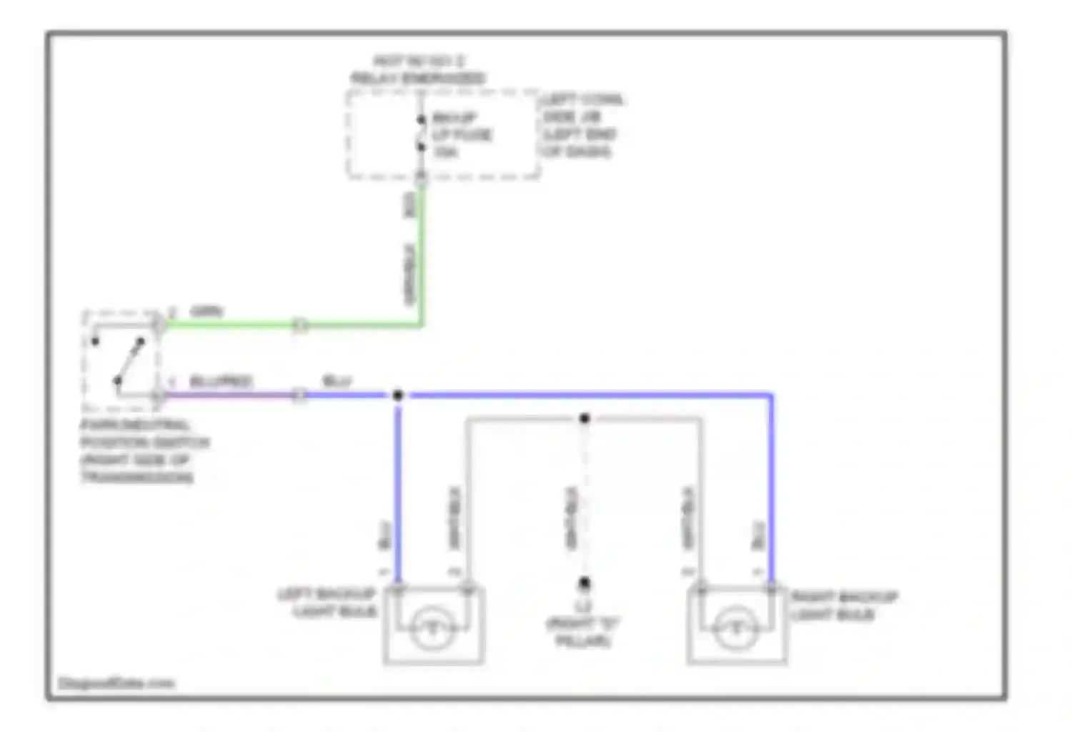 LX Lexus J200 (2007-2012): Backup lamps circuit