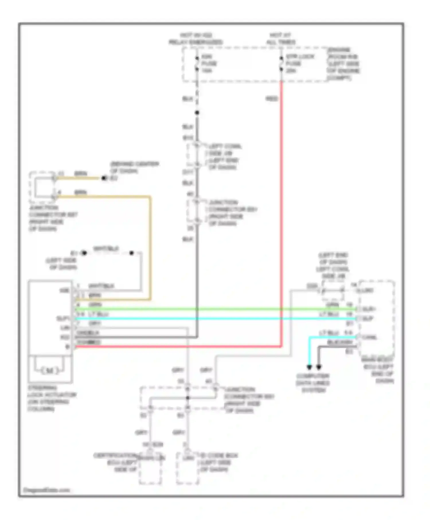 LX Lexus J200 (2007-2012): Steering column circuit
