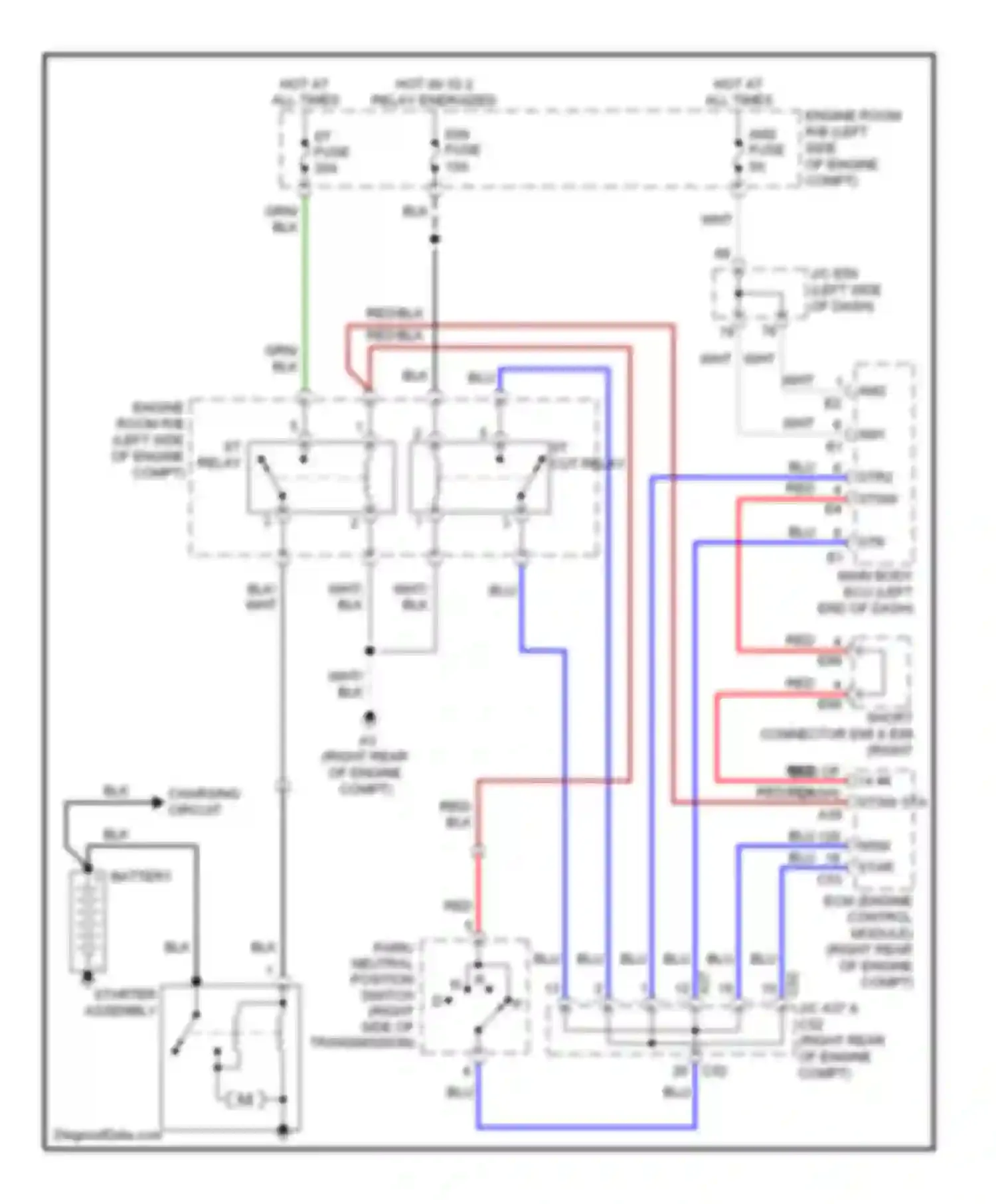 LX Lexus J200 (2007-2012): Starting circuit