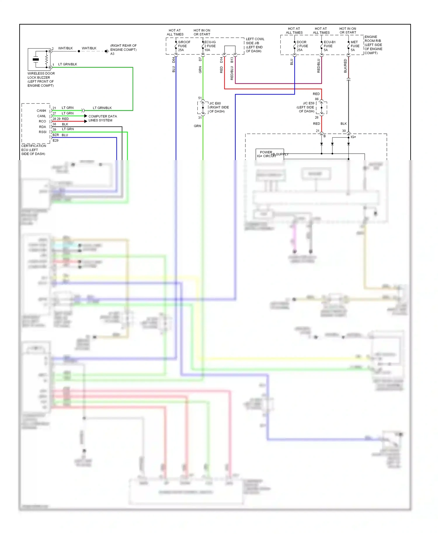 Lexus LX J200 (2007-2012) buzzer wiring diagram  (6 of 10)