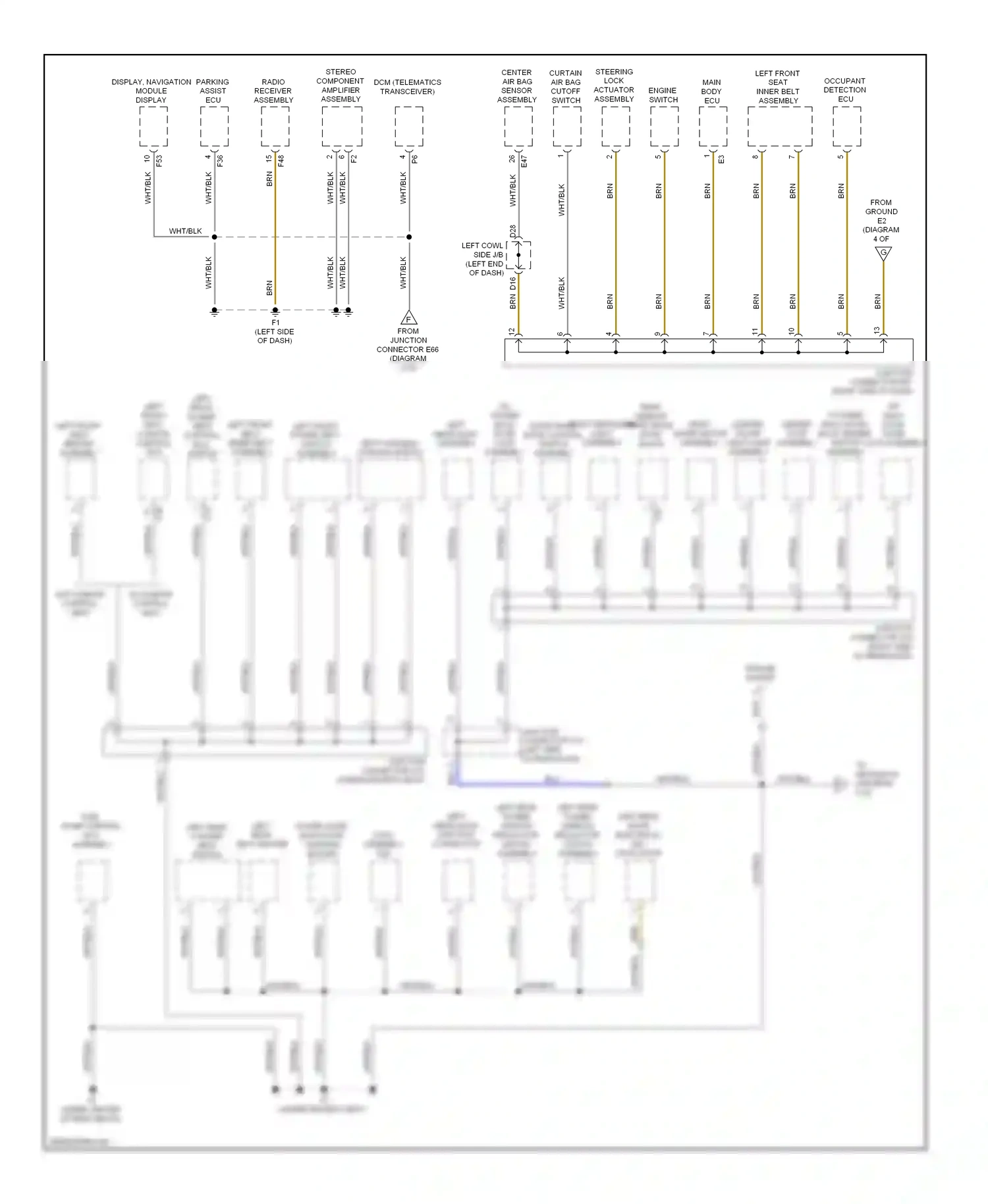 Lexus LX J200 (2007-2012) display, navigation module display wiring diagram  (2 of 18)