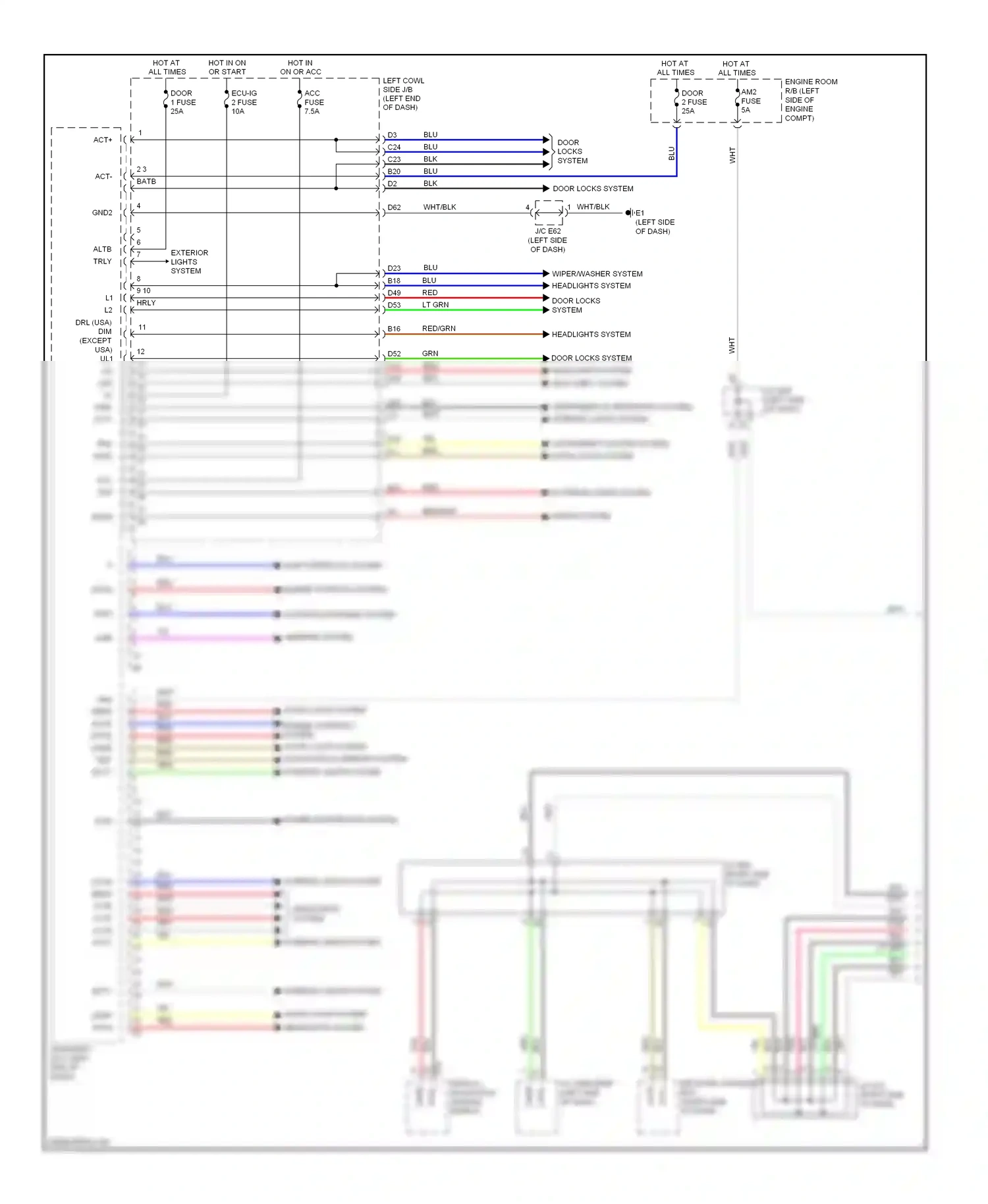 Lexus LX J200 (2007-2012) display, navigation module display wiring diagram  (1 of 18)