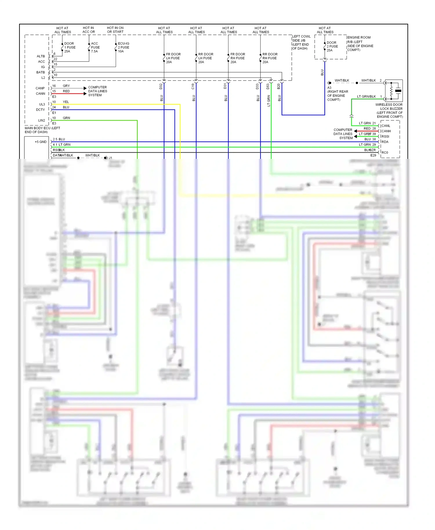 Lexus LX J200 (2007-2012) down wiring diagram  (2 of 2)