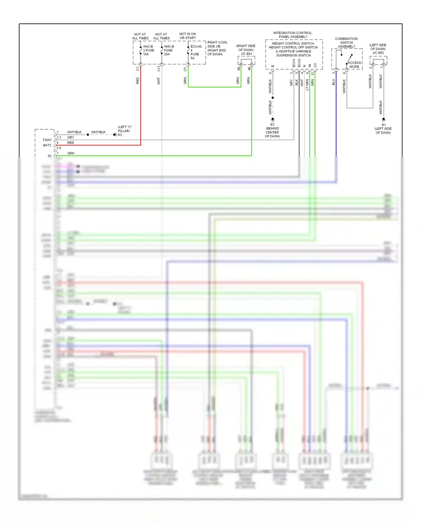 Lexus LX J200 (2007-2012) integration control, panel assembly wiring diagram  (3 of 5)