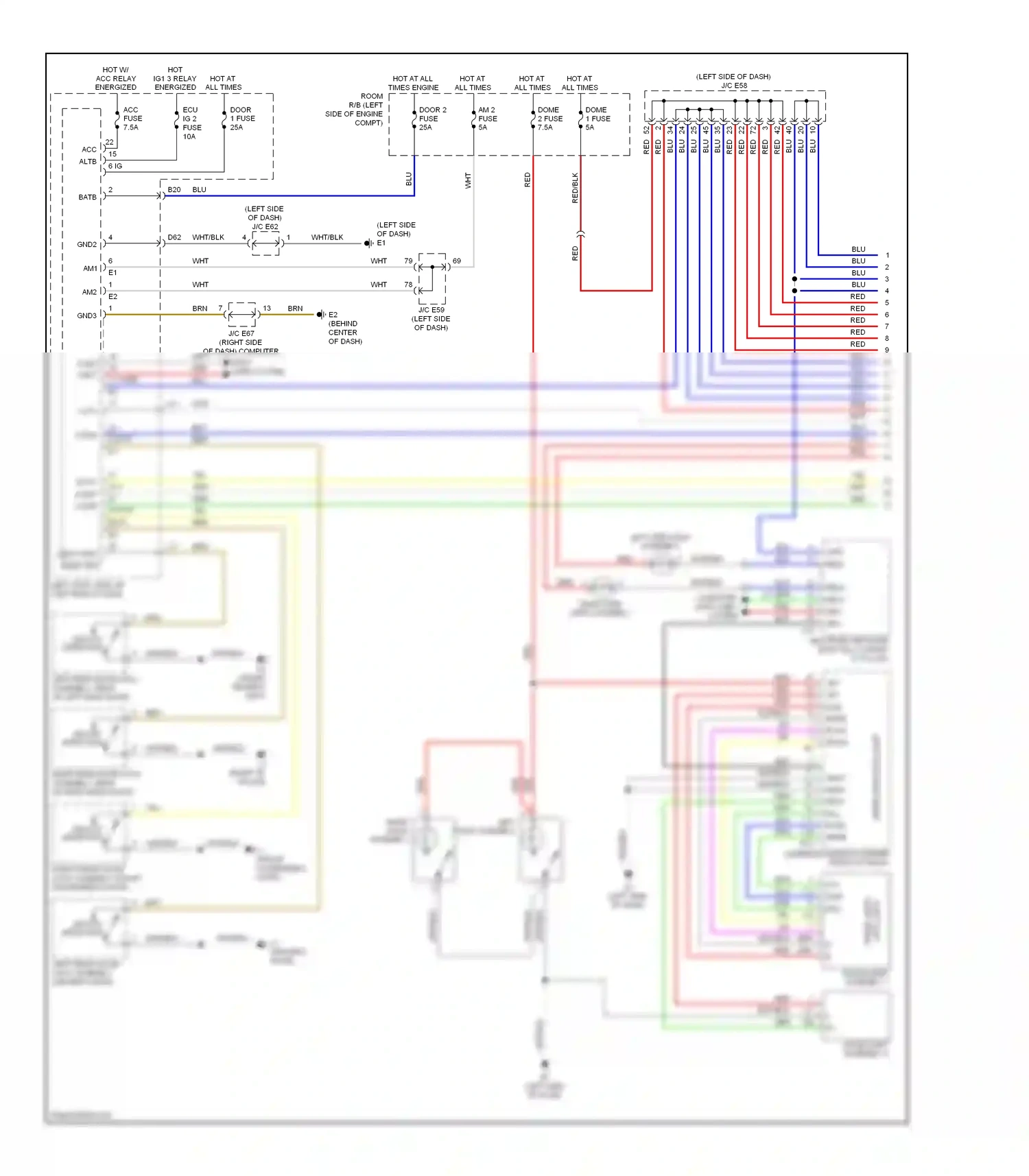 Lexus LX J200 (2007-2012) left visor assembly wiring diagram  (1 of 1)