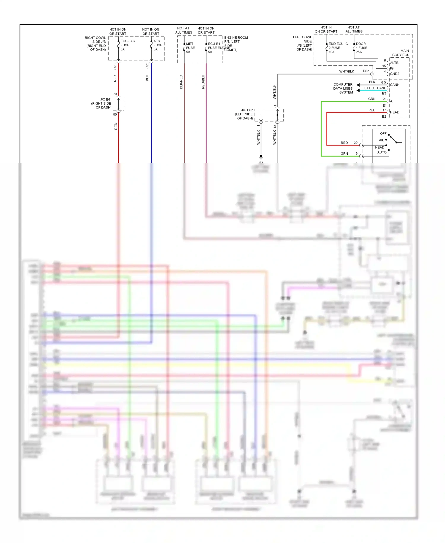Lexus LX J200 (2007-2012) rh e wiring diagram  (1 of 1)